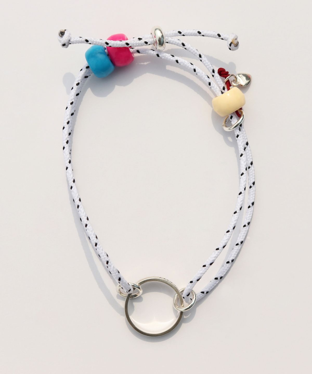 봉보(BONBEAU) Friendly initial silver ring beads knot Bracelet 이니셜 각인 실버링 비즈 매듭팔찌