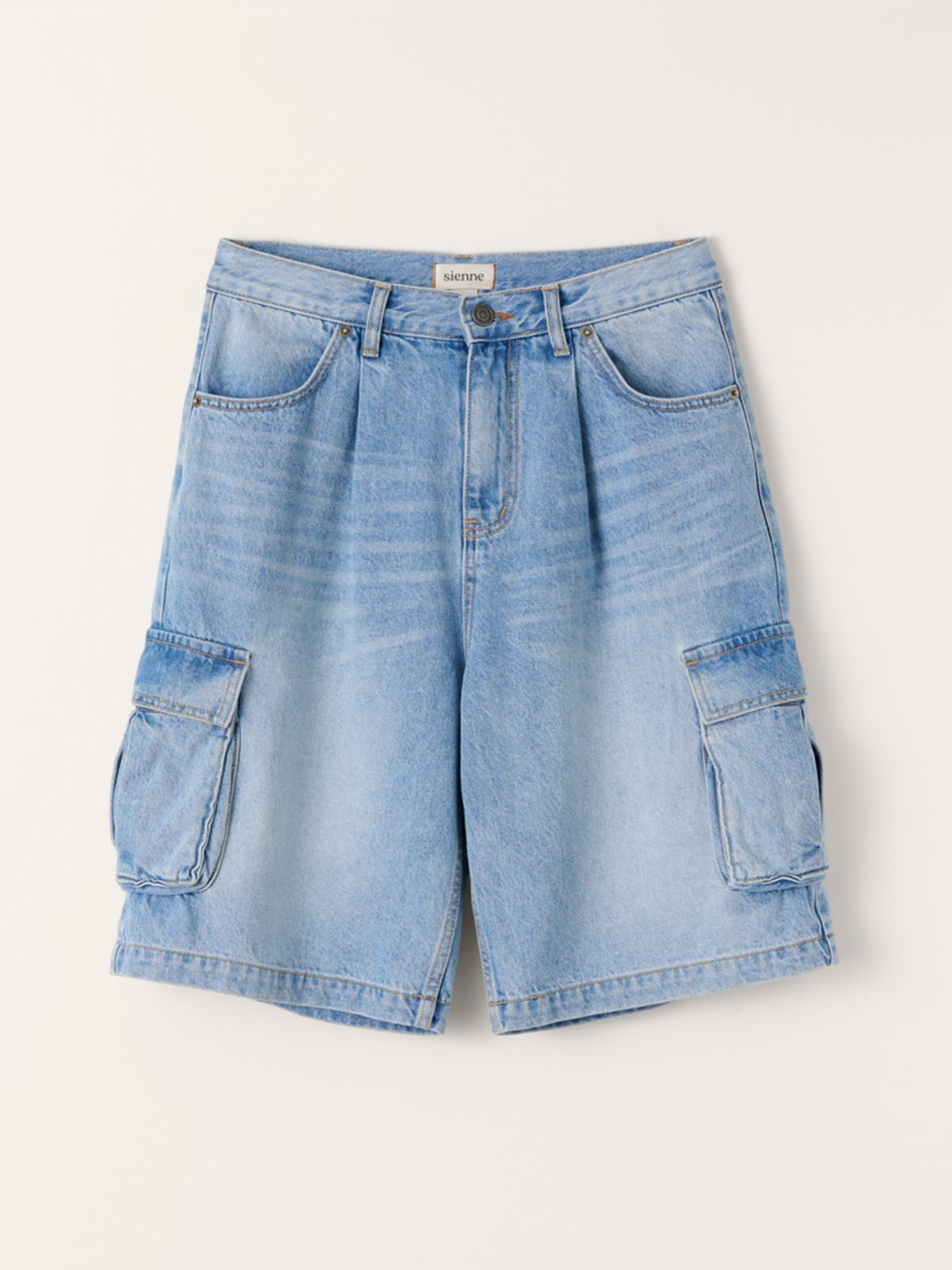 시엔느(SIENNE) Cargo Denim Shorts (Blue)