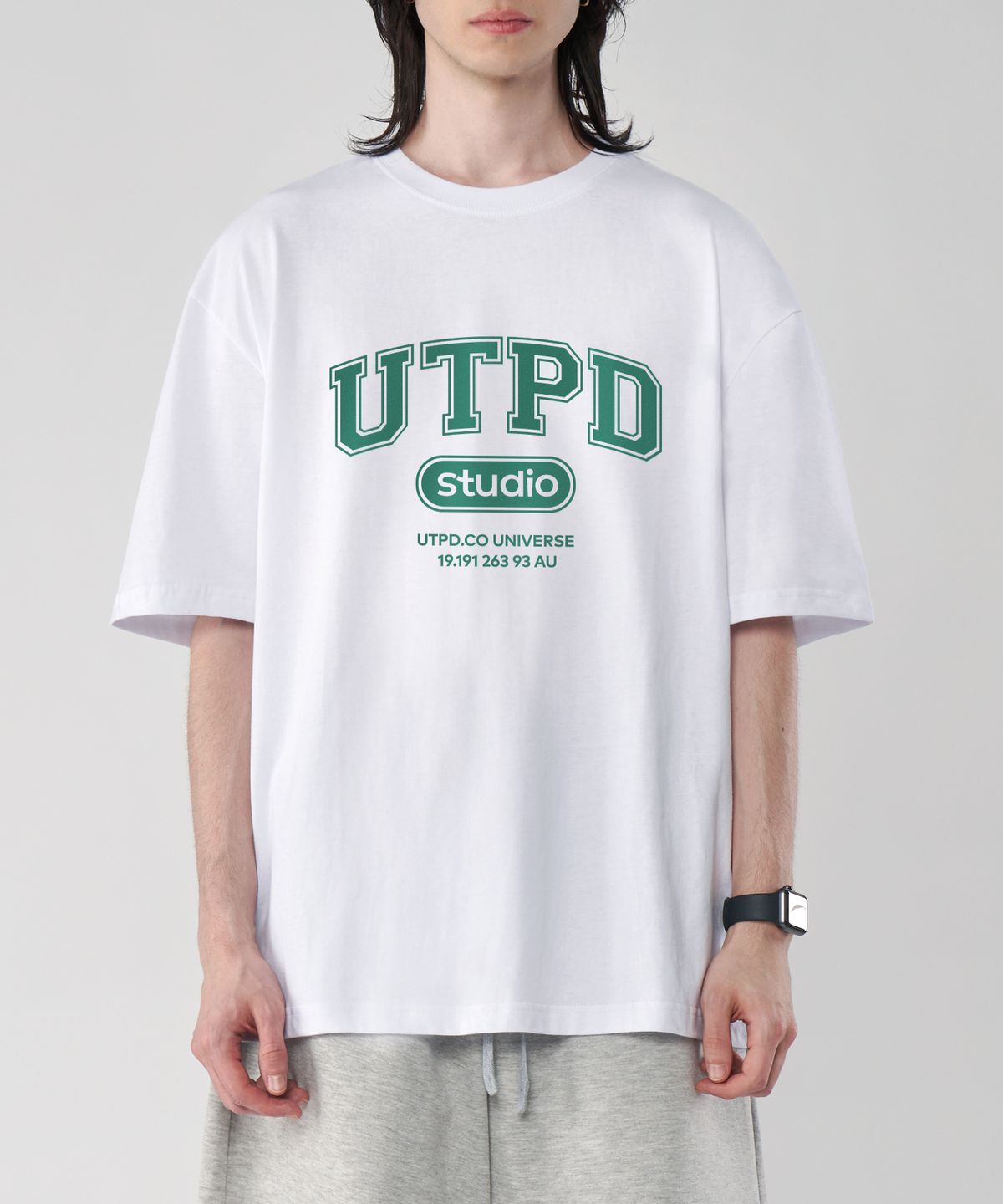 언탭트 스튜디오(UNTAPPED STUDIO) UTPD 시그니처 퓨어코튼 빅 오버핏 반팔 티셔츠 2 COLOR