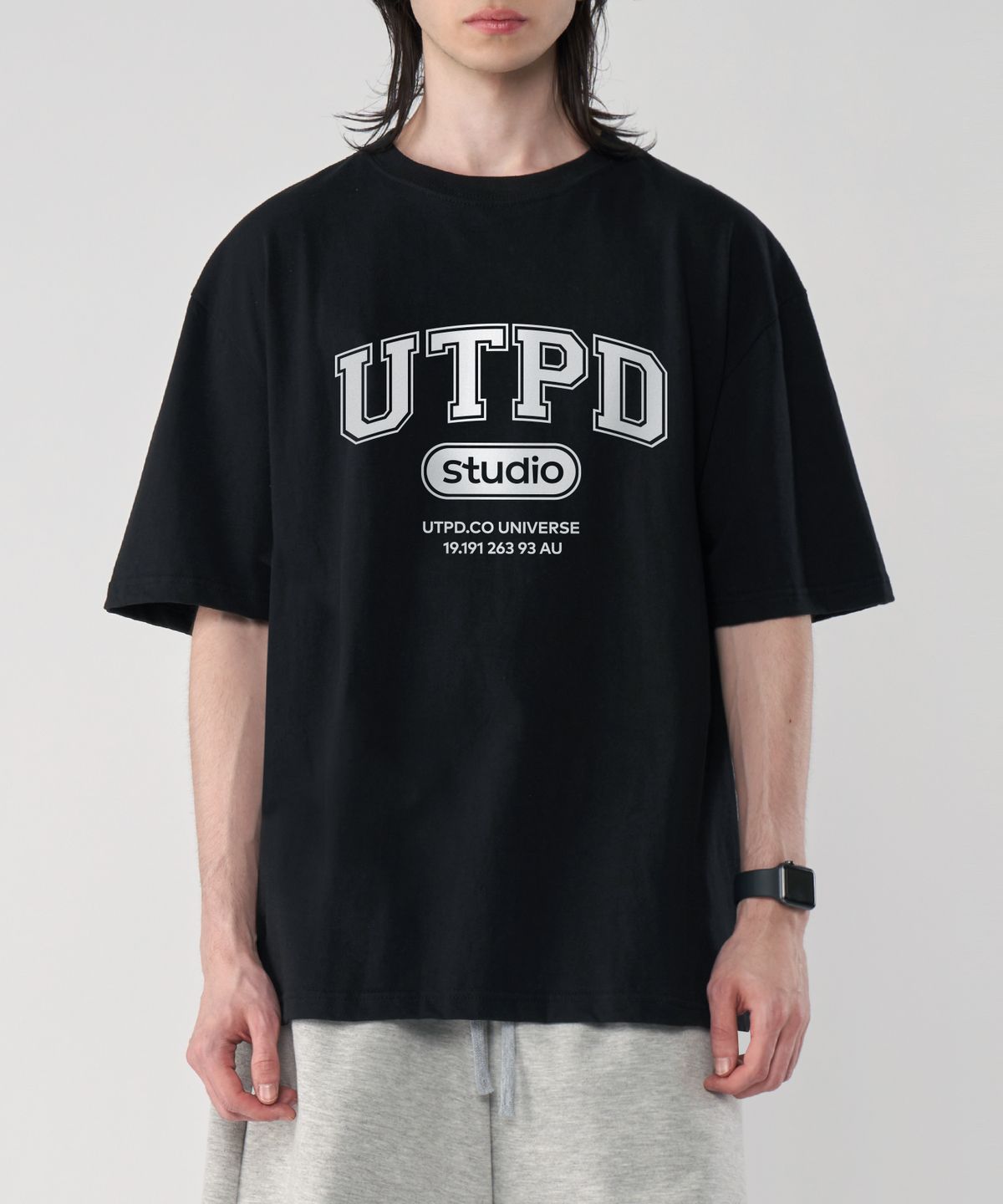 언탭트 스튜디오(UNTAPPED STUDIO) UTPD 시그니처 퓨어코튼 빅 오버핏 반팔 티셔츠 2 COLOR