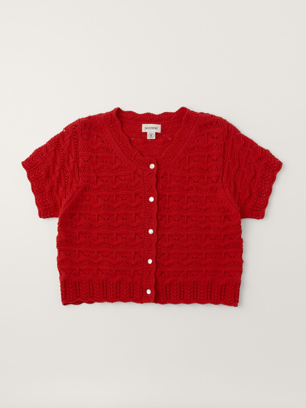 시엔느(SIENNE) Crochet Cardigan (Red)