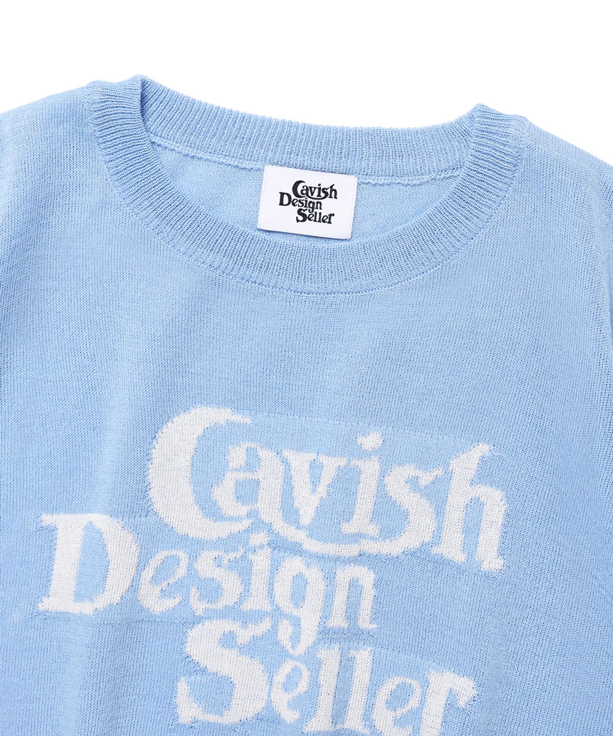 카비시(CAVISH) W SELLER LOGO INTARSIA KNIT BLUE(CV2EMFK601A)