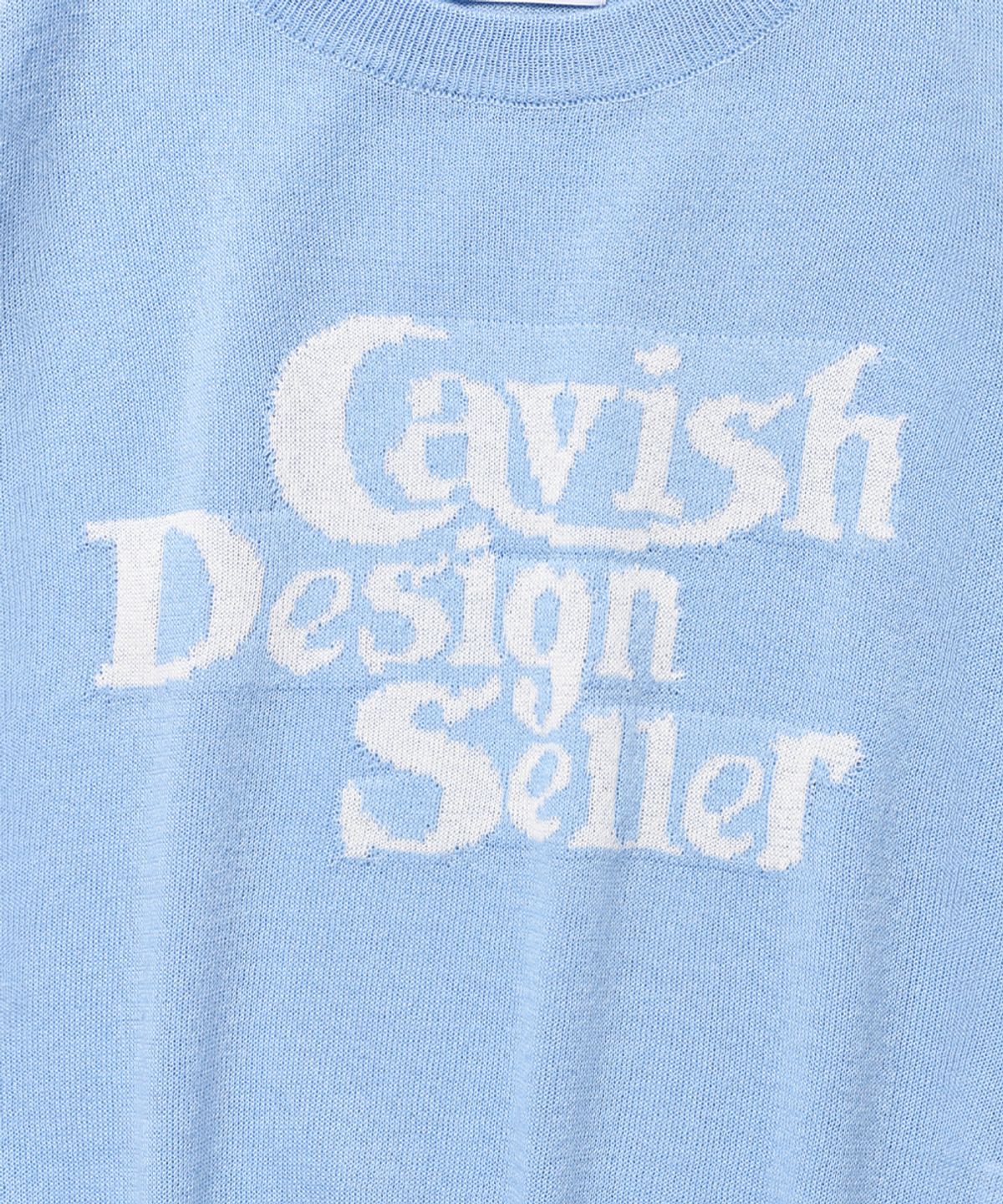 카비시(CAVISH) W SELLER LOGO INTARSIA KNIT BLUE(CV2EMFK601A)
