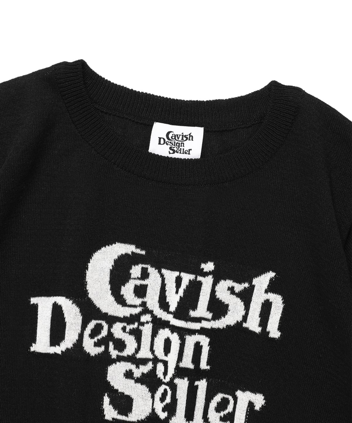 카비시(CAVISH) W SELLER LOGO INTARSIA KNIT BLACK(CV2EMFK601A)