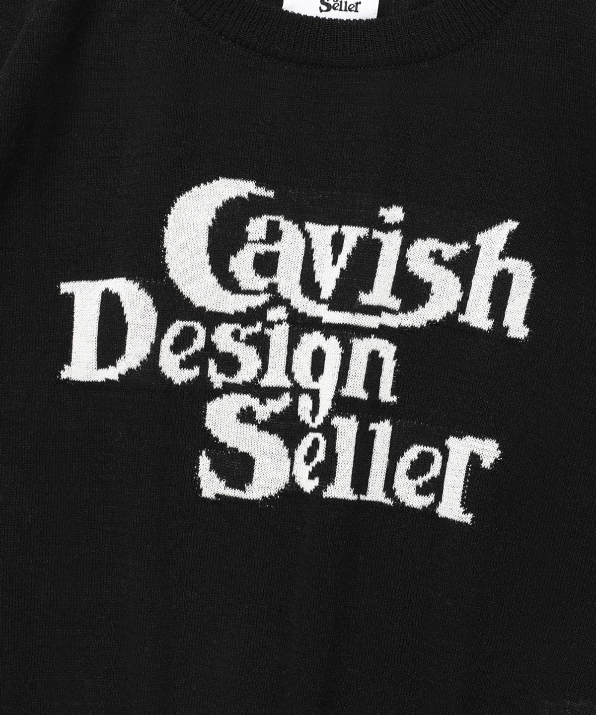 카비시(CAVISH) W SELLER LOGO INTARSIA KNIT BLACK(CV2EMFK601A)