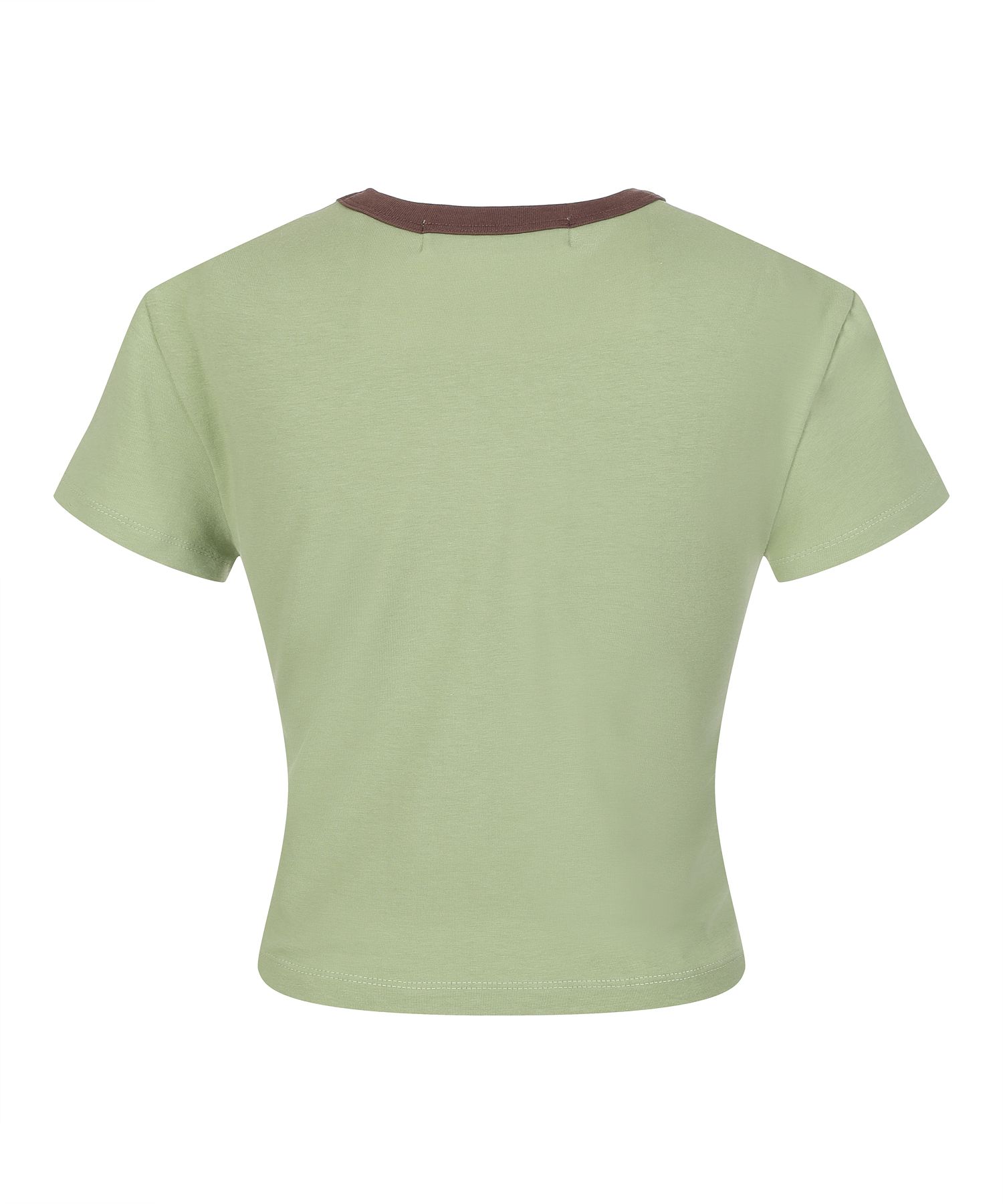 [LALAFOX]FLOWER PAINTING CROP T-SHIRT /追跡付 라라폭스(LALAFOX) FLOWER PAINTING CROP T-SHIRT GREEN