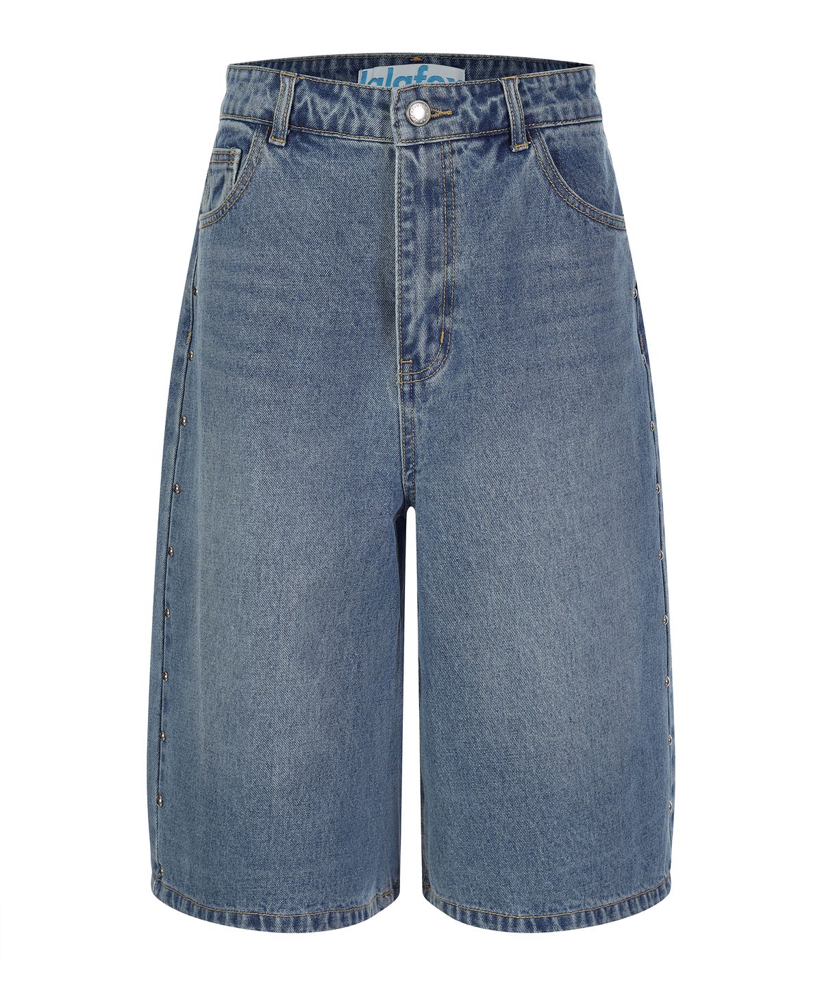 라라폭스(LALAFOX) RIVET MIDI DENIM PANTS BLUE BQ2DP005