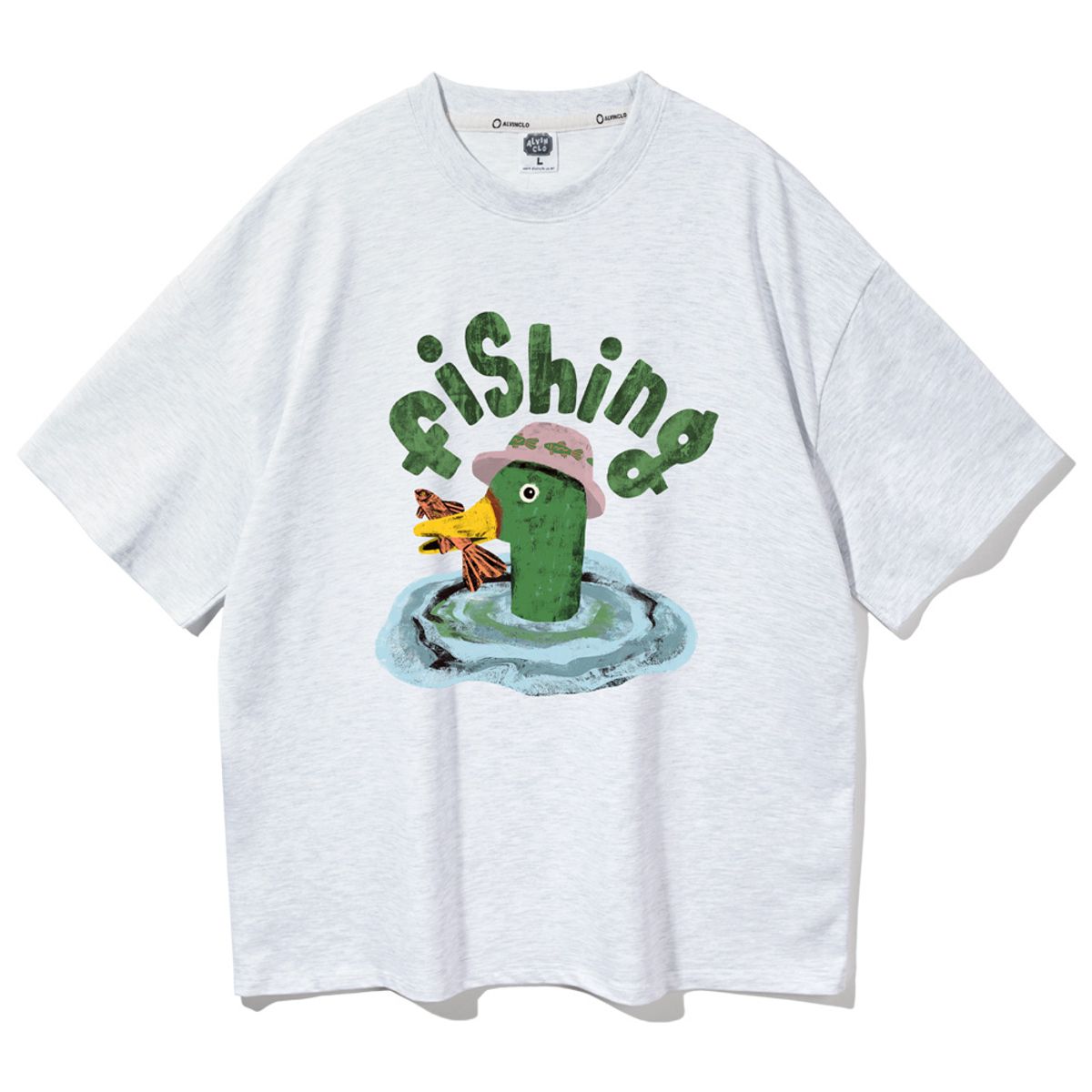 앨빈클로(ALVINCLO) FISHING DUCK 오버핏 반팔티 AST4568 (5 COLOR)