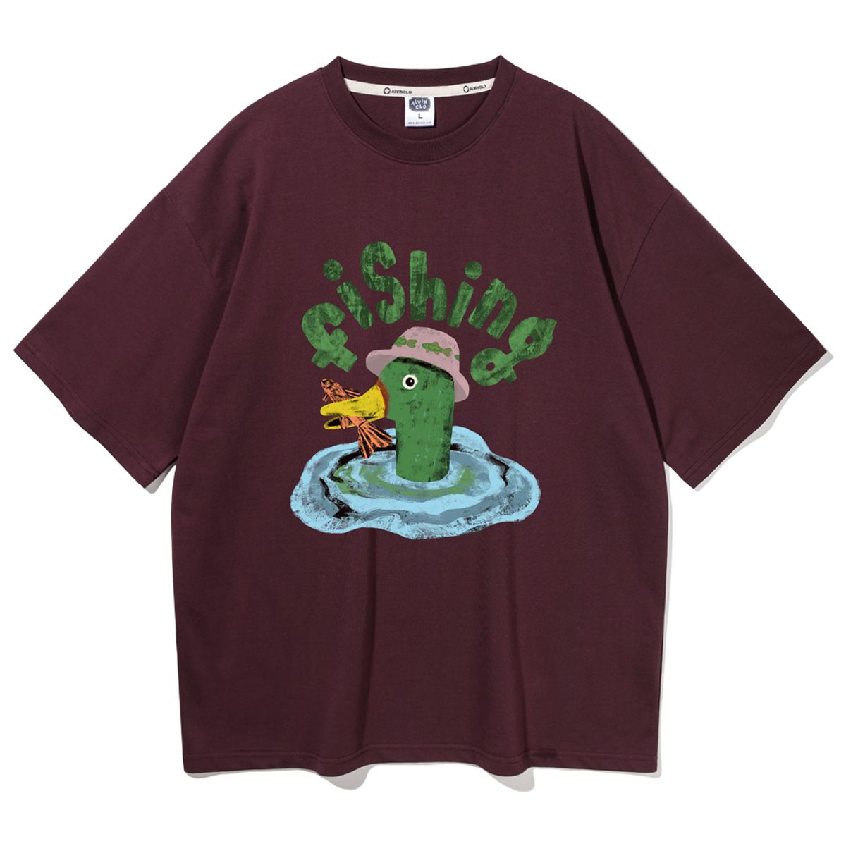 앨빈클로(ALVINCLO) FISHING DUCK 오버핏 반팔티 AST4568 (5 COLOR)