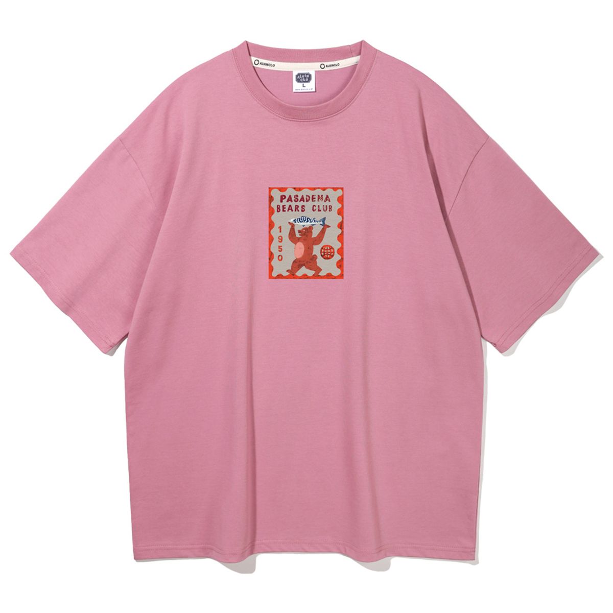 앨빈클로(ALVINCLO) BEAR STAMP 오버핏 반팔티 AST4569 (5 COLOR)