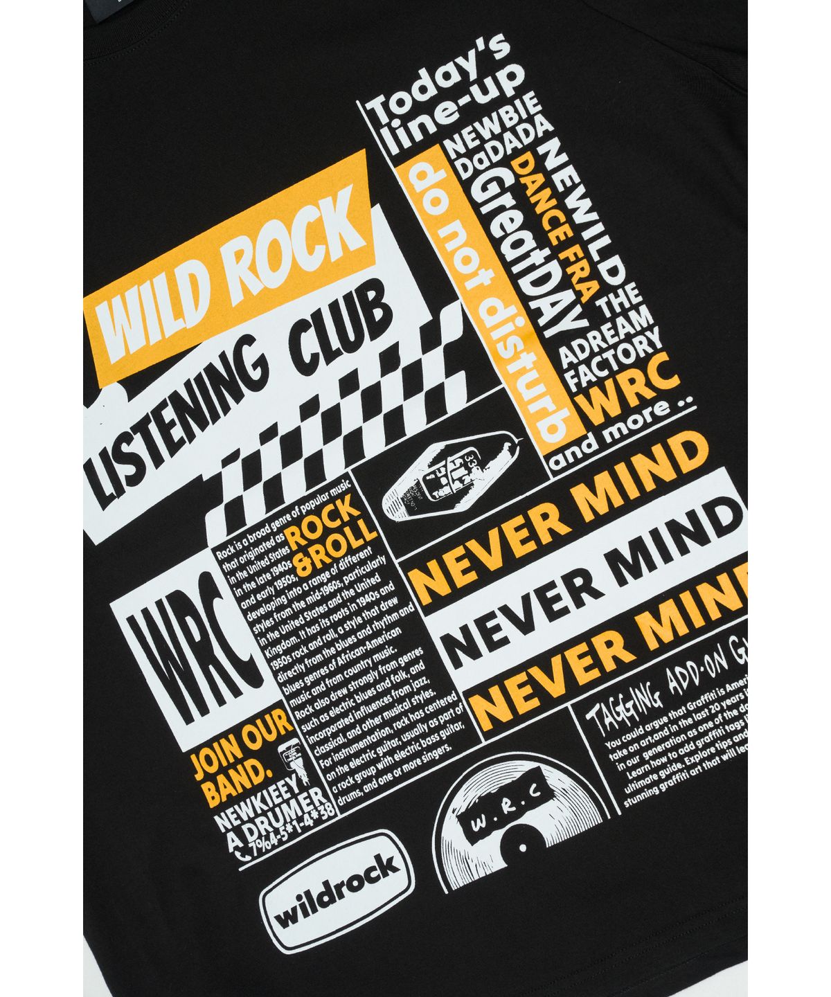 와일드락(WILDROCK) 와일드 락 앤 롤 반팔 티셔츠_블랙