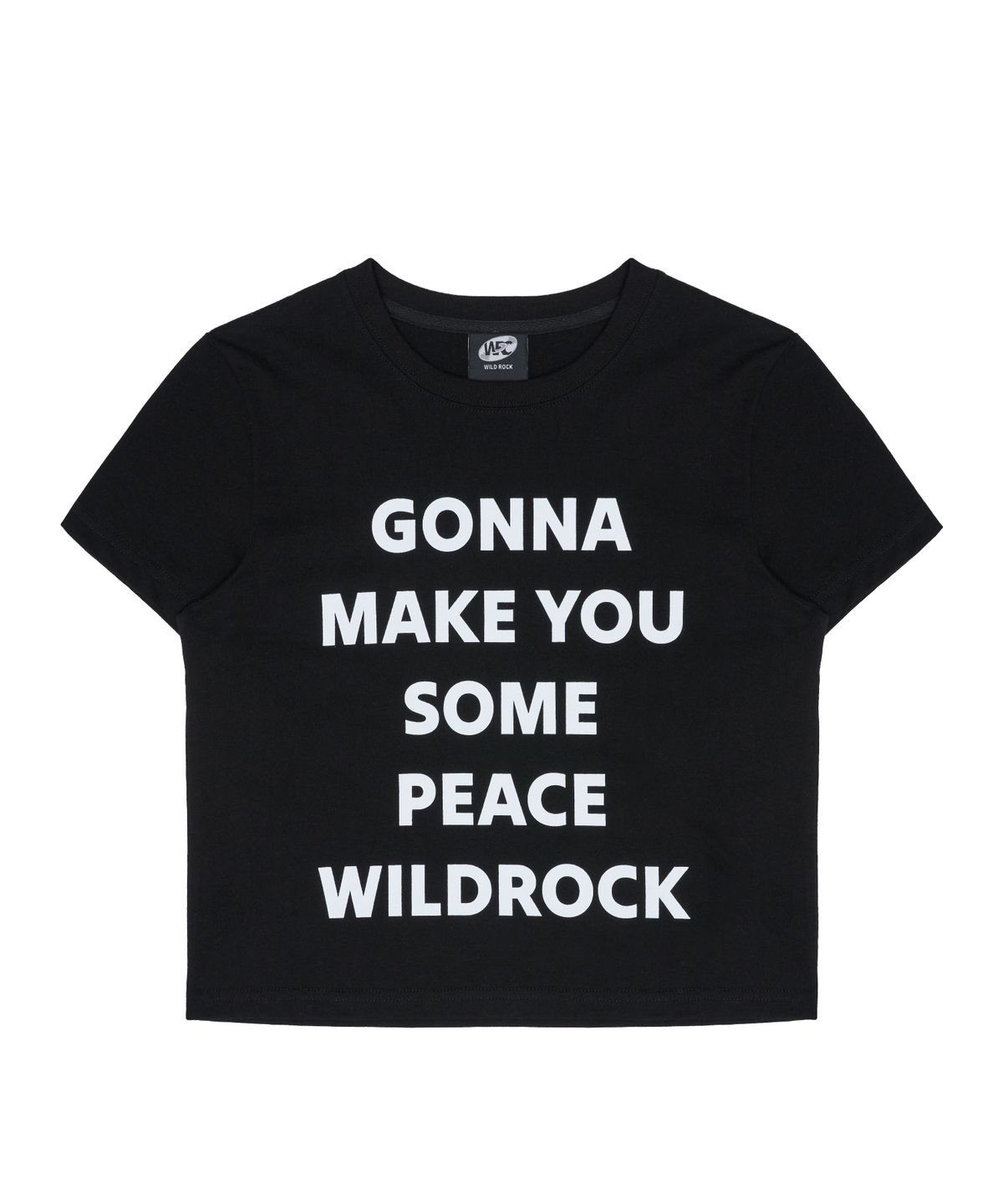 와일드락(WILDROCK) 와일드 피스 레터링 크롭티_블랙