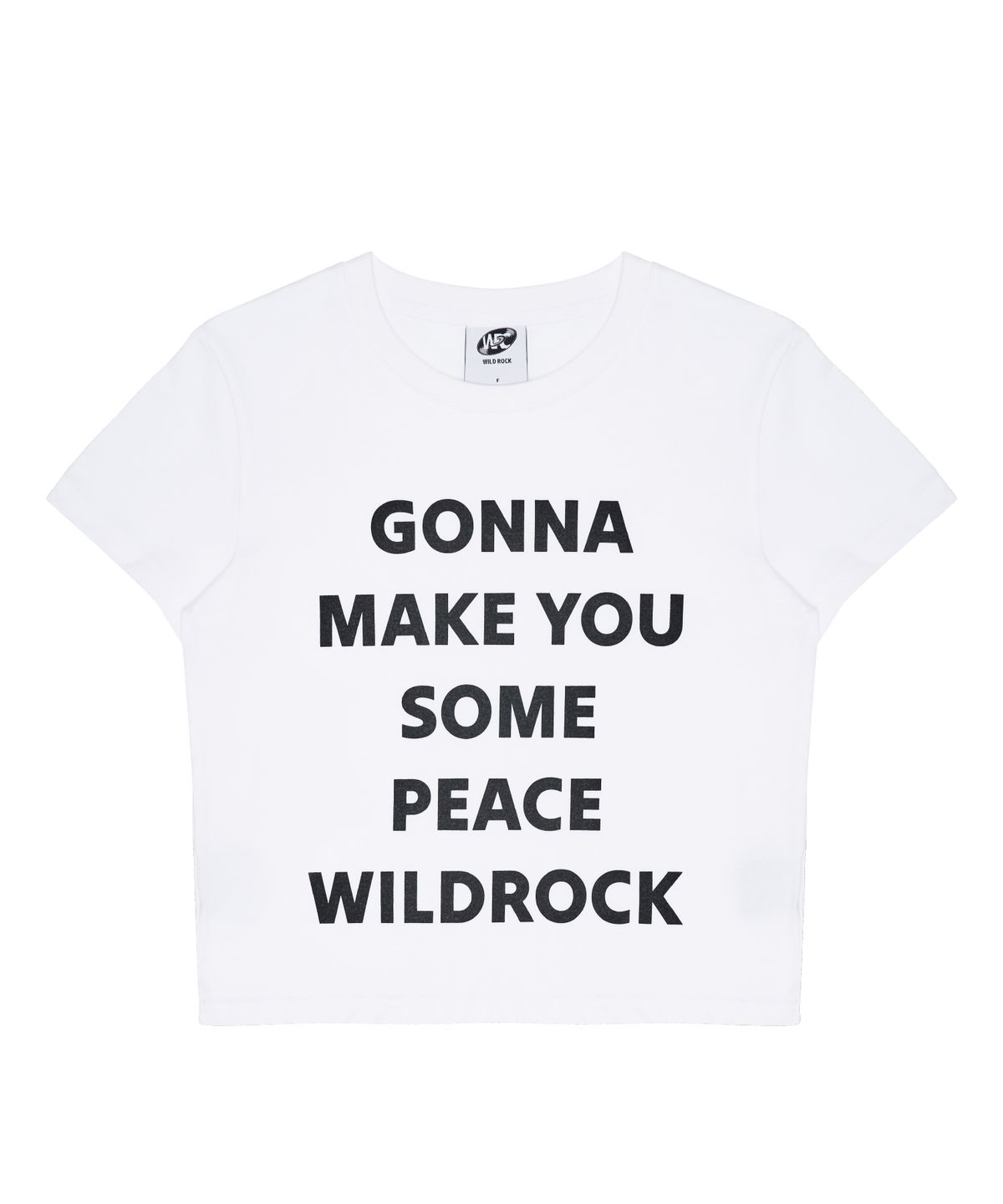 와일드락(WILDROCK) 와일드 피스 레터링 크롭티_화이트