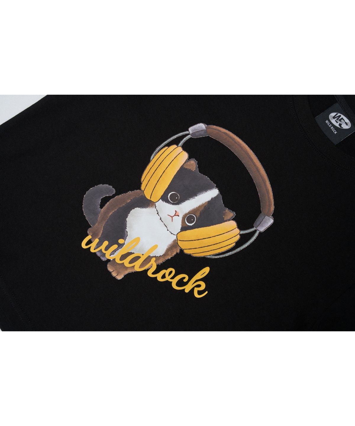 와일드락(WILDROCK) 낭만고양이 냥파 크롭티_블랙