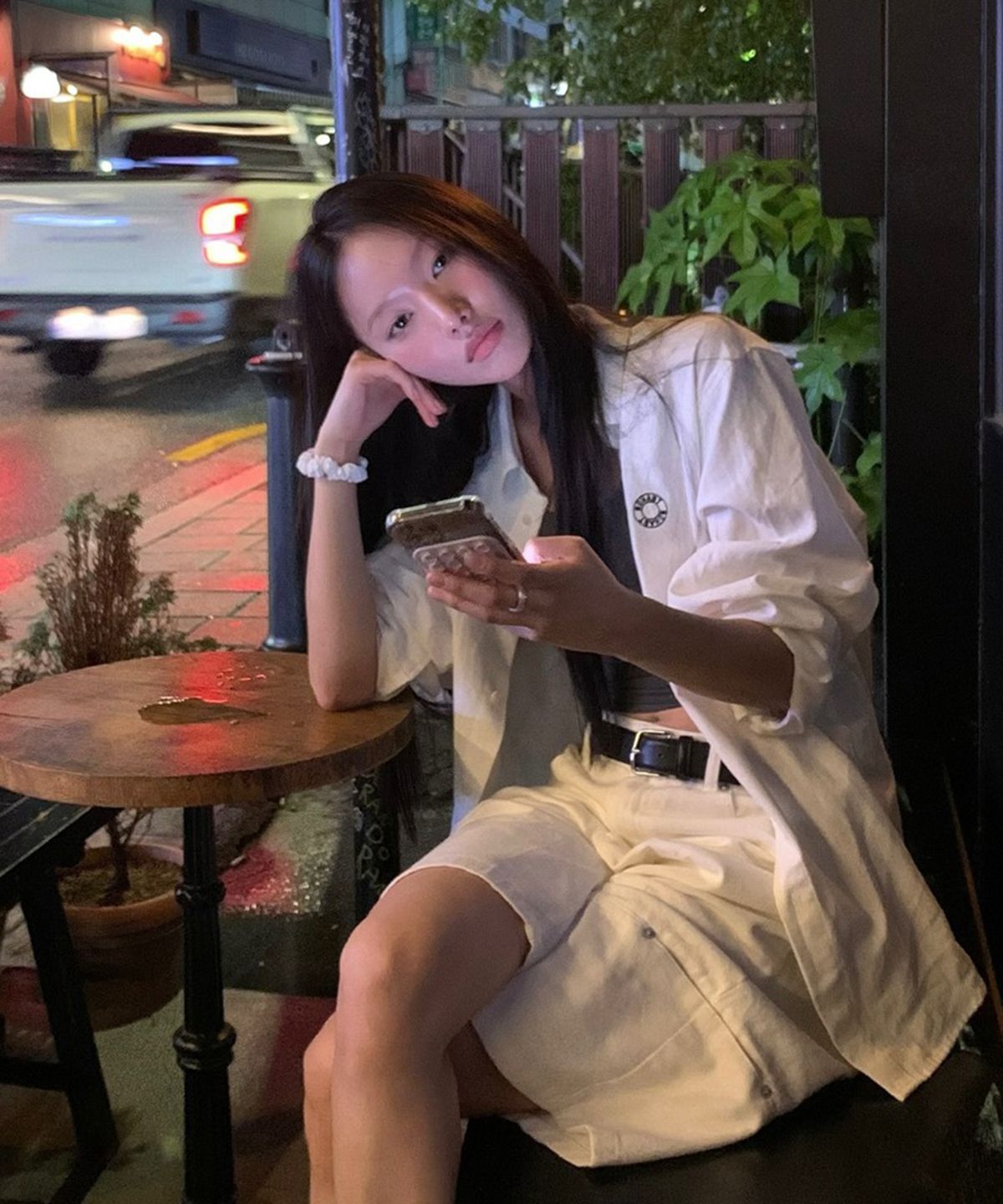 밀리언코르(MILLIONCOR) 유니섹스 코튼 절개 버뮤다 팬츠 (화이트)