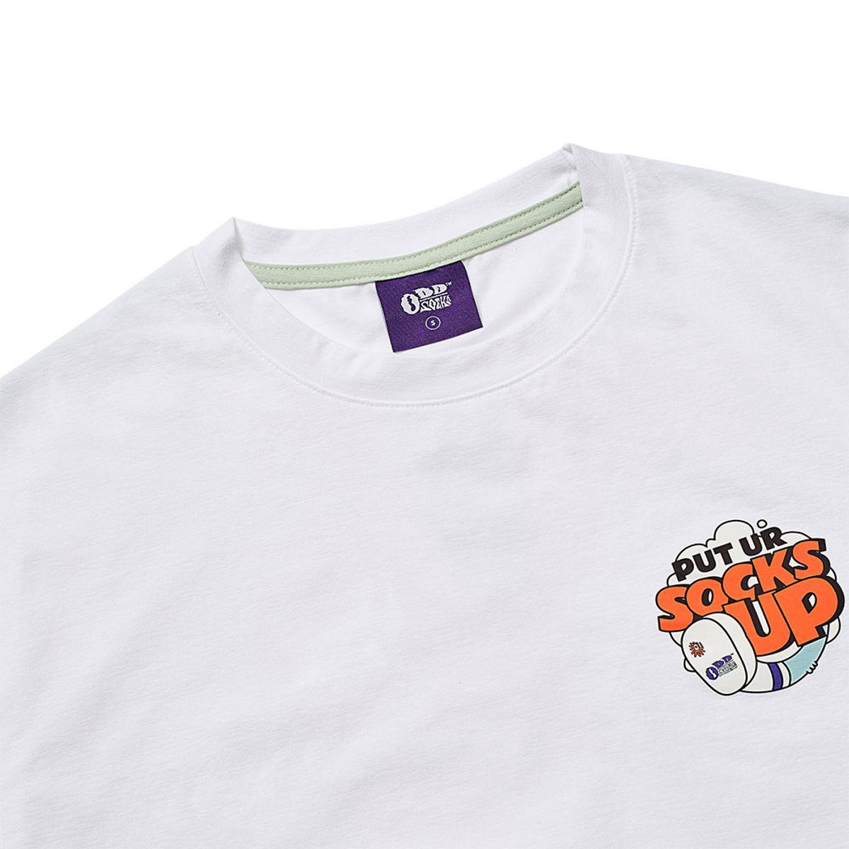오드삭스(ODDSOCKS) STREET 삭스 업 반소매티셔츠 화이트