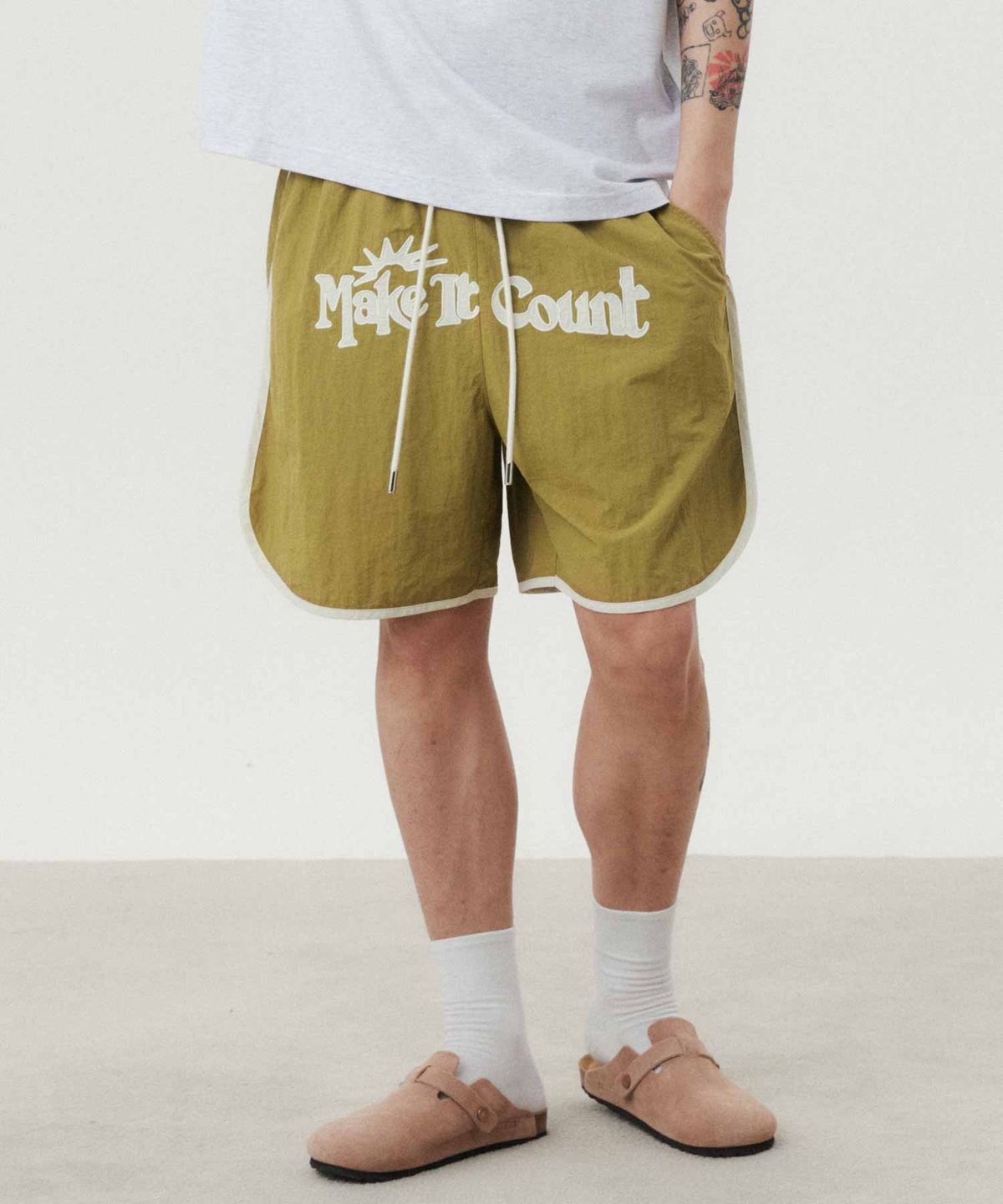 더블유엠씨(WMC) 복서 돌핀 팬츠_KHAKI