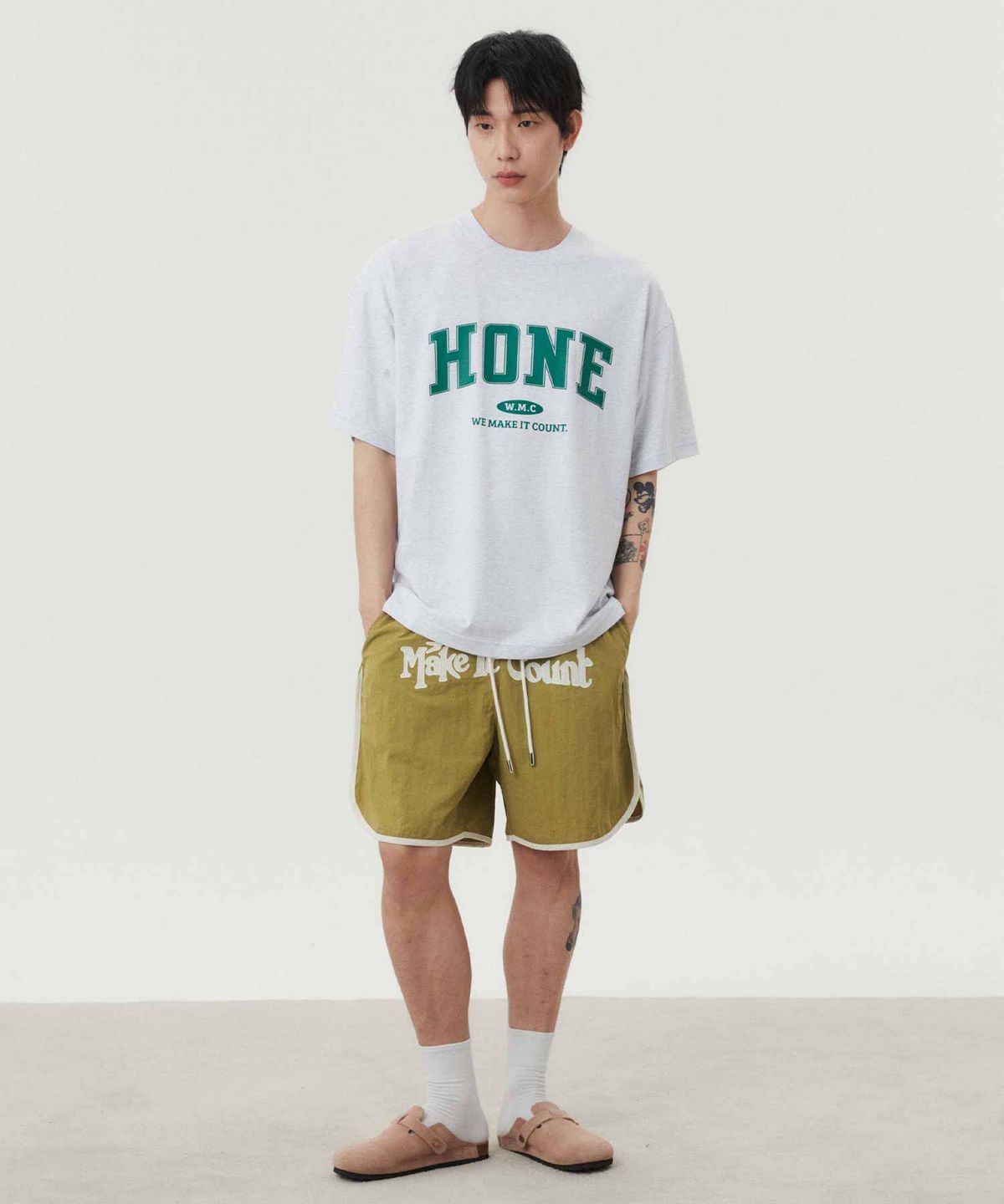 더블유엠씨(WMC) 복서 돌핀 팬츠_KHAKI
