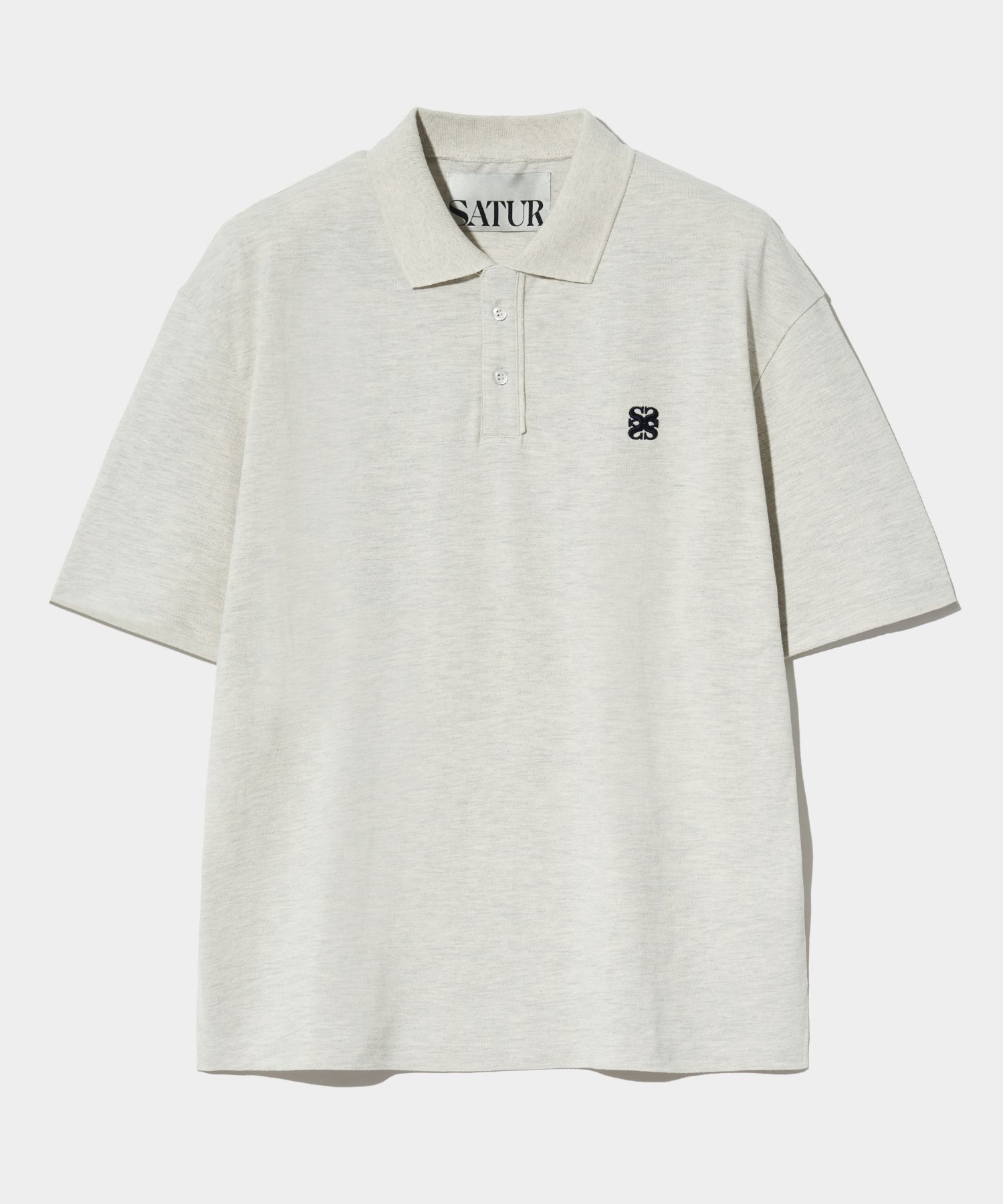 ポロシャツ SATUR Basic Pique Polo Short Sleeve T-Shirt Melange White SA MUSINSA | SATUR Basic Pique Polo Short-Sleeved T-shirt