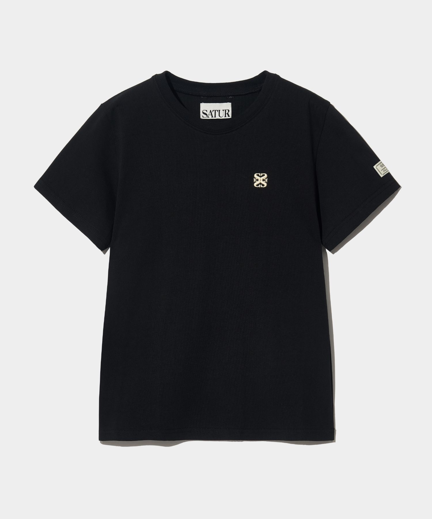 【SATUR】25SS/男女兼用/送料関税込 Classic Small Logo T-Shirt MUSINSA | SATUR Classic Logo Short Sleeve T-Shirt Classic Black