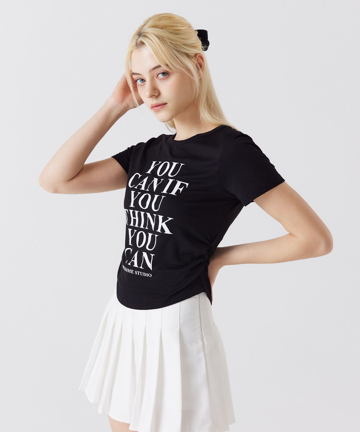 어썸스튜디오(AWESOME STUDIO) 유캔 셔링 반팔 티셔츠 블랙