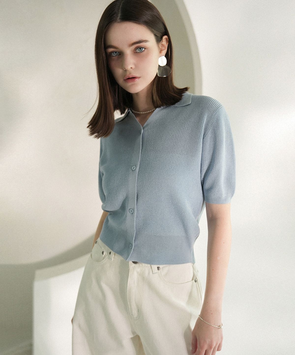 비바셔스(VIVACIOUS) Cooling Collar knit Cardigan - 4COL