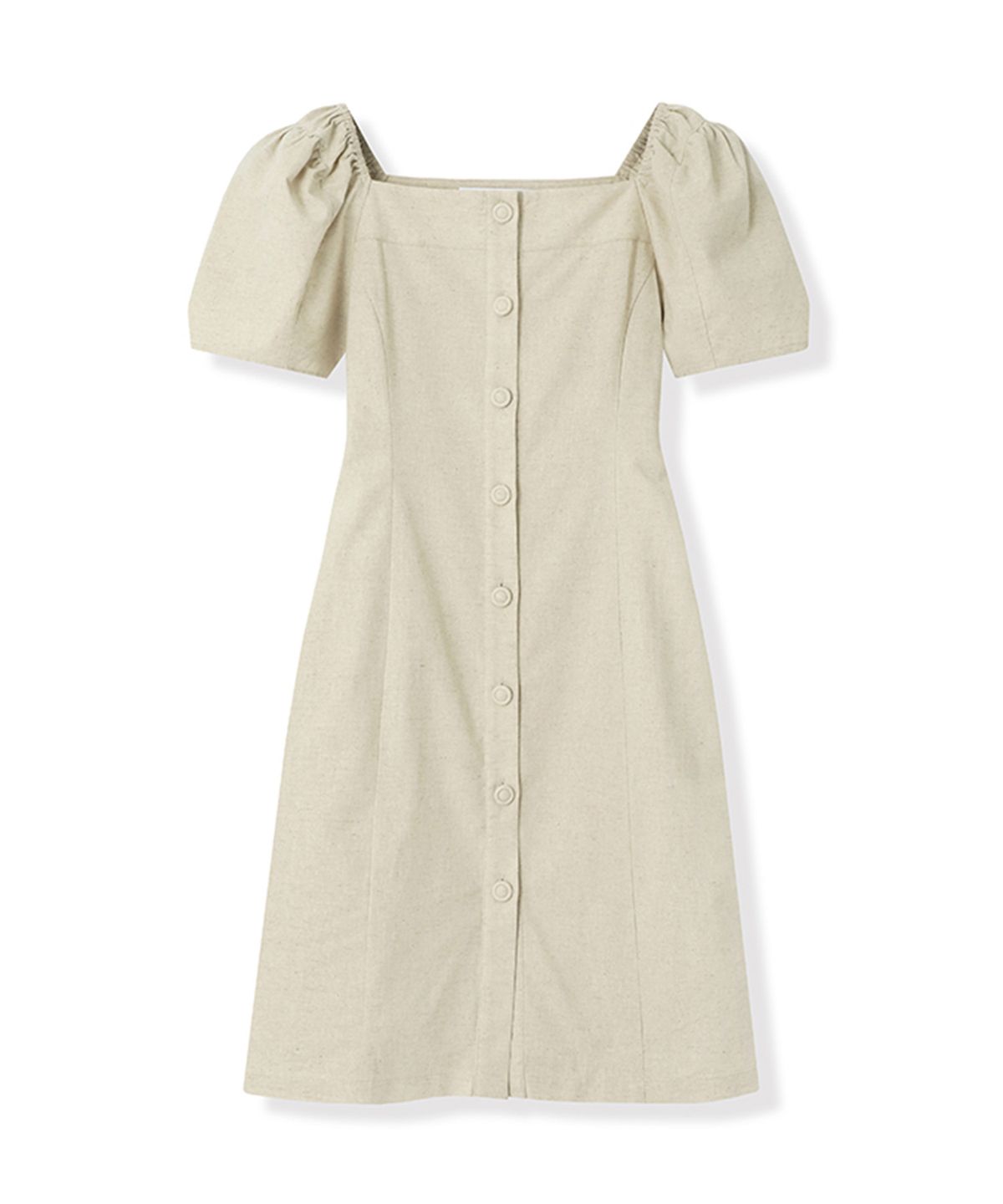 비바셔스(VIVACIOUS) Pellier Square Neck Puff Sleeve Dress - 5COL