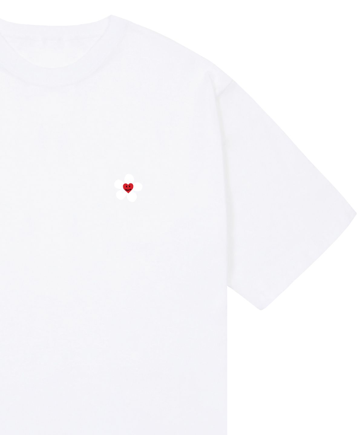 그레이버(GRAVER) [UNISEX]스몰 플라워 하트 반팔티_화이트