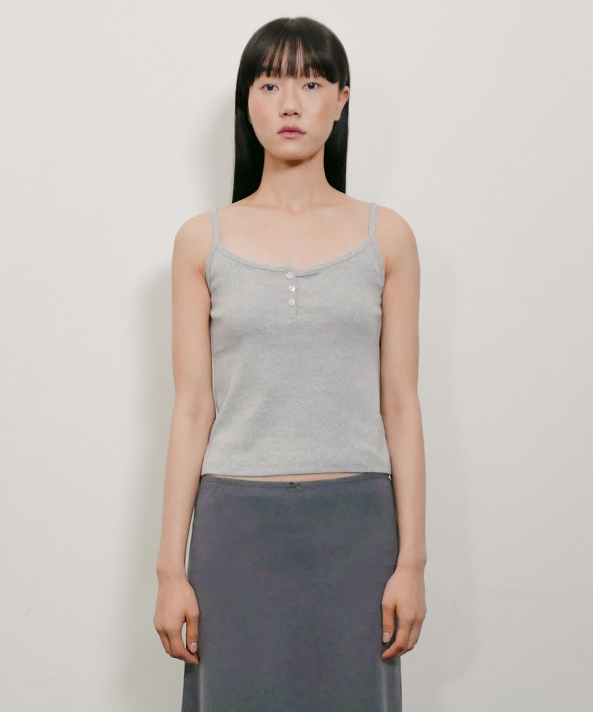 디어스토커(DEARSTALKER) D. BASIC COTTON BUTTON CAMI - 4 COLOR