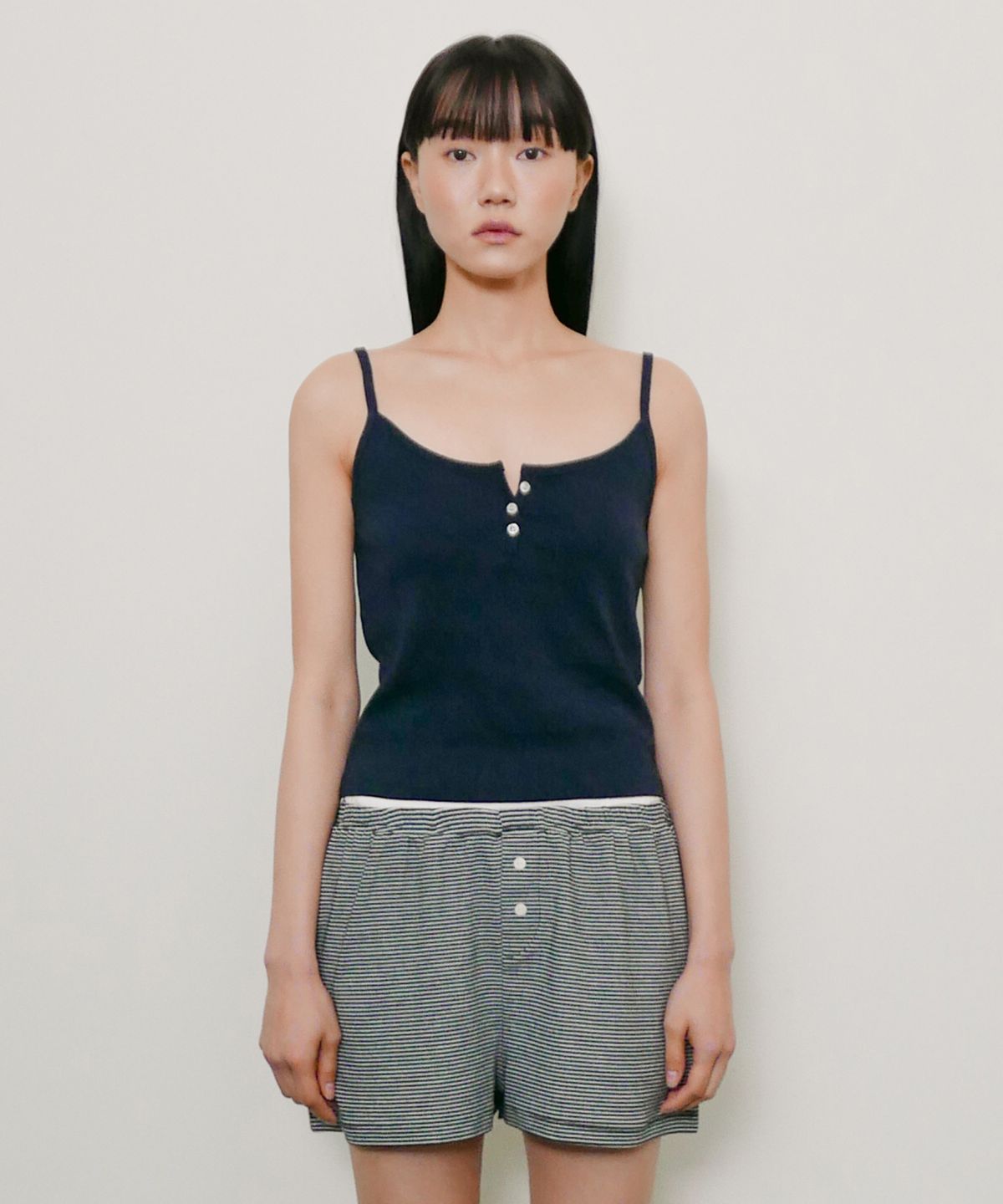디어스토커(DEARSTALKER) D. BASIC COTTON BUTTON CAMI - 4 COLOR