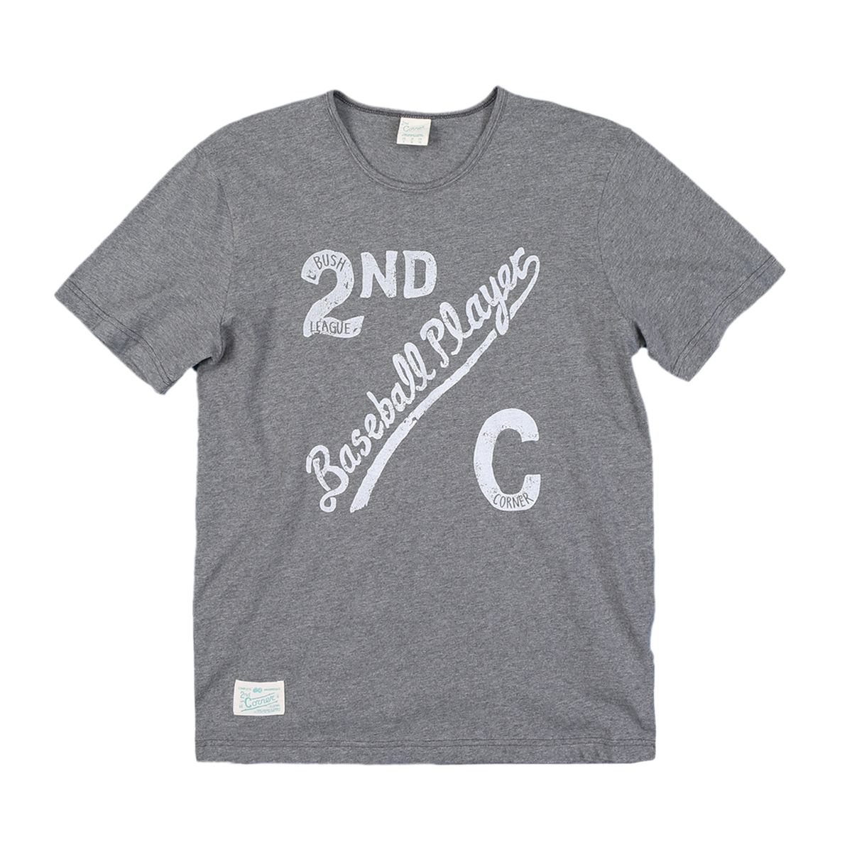 세컨드 코너(SECOND CORNER) 남성  순면 그래픽 반팔 티셔츠. Loacker C2