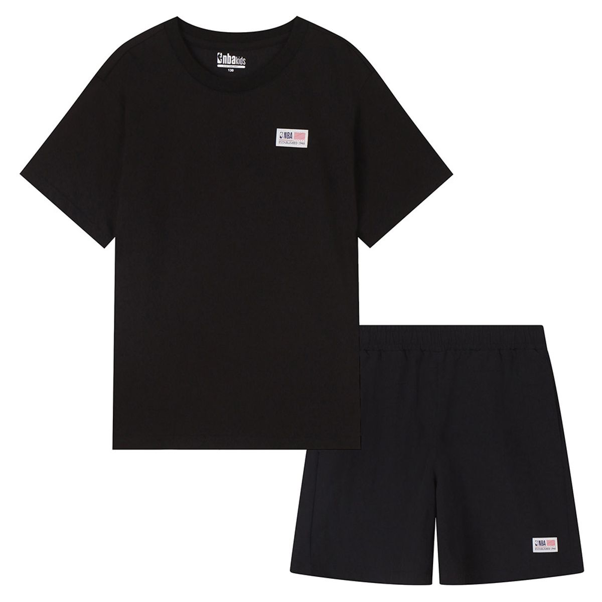 엔비에이 키즈(NBA KIDS) USA 베이직 상하세트(K242ST200P) 블랙