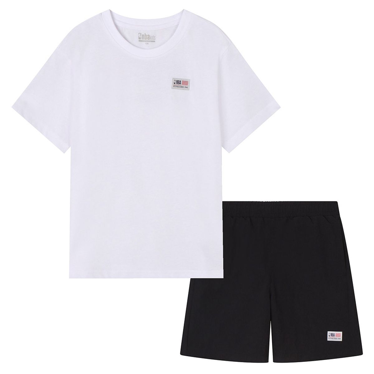 엔비에이 키즈(NBA KIDS) USA 베이직 상하세트(K242ST200P) 화이트