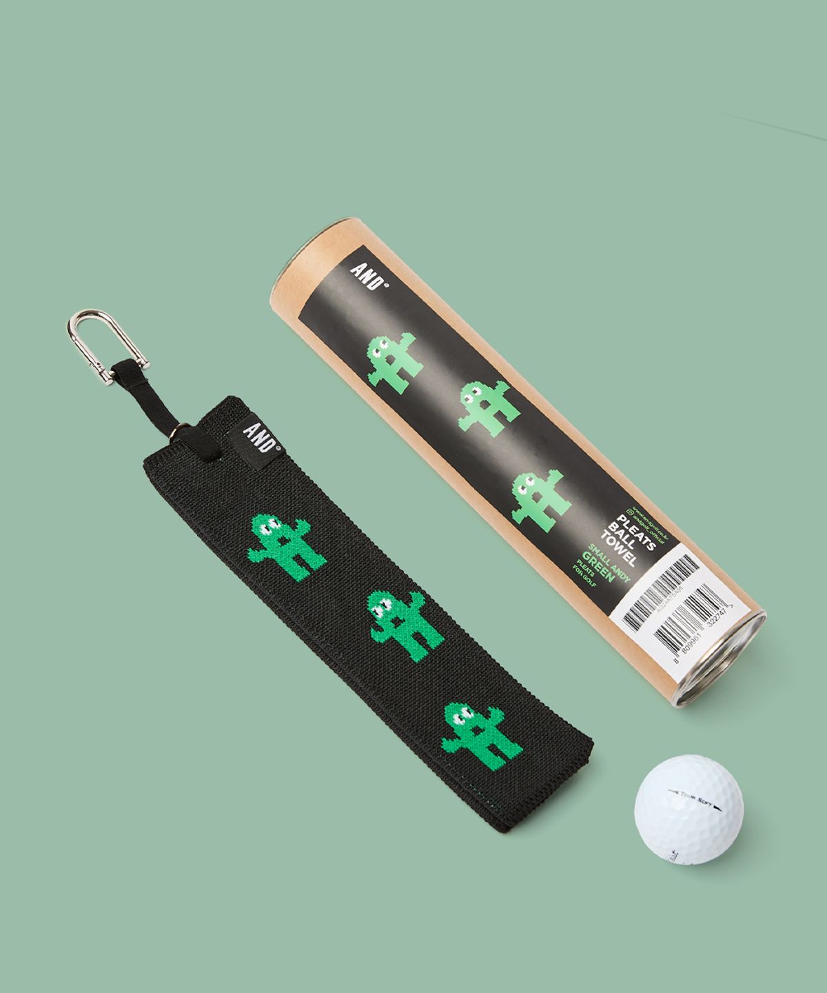 앤드 골프(AND GOLF) Pleats Ball Towel Small ANDY Green