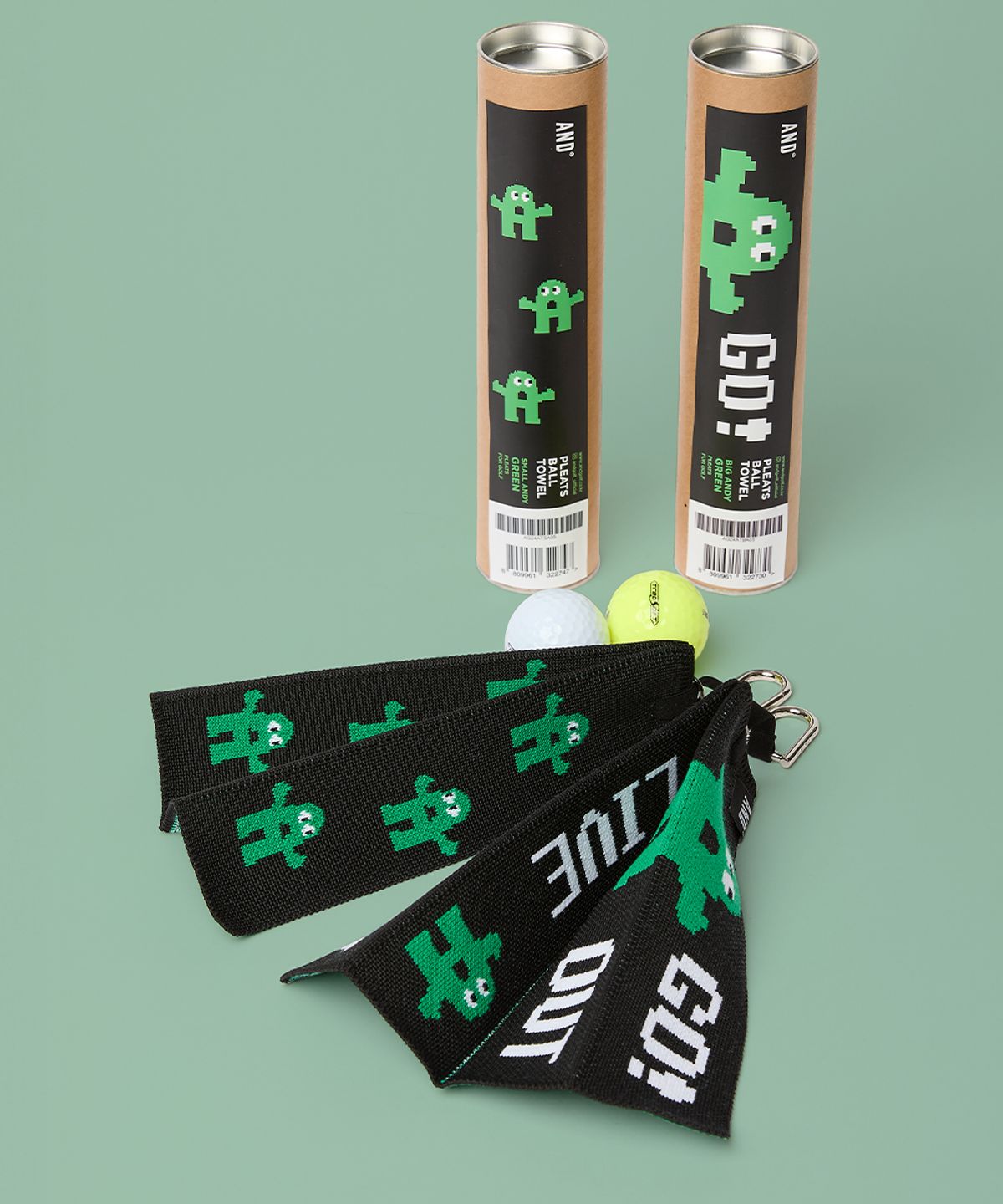 앤드 골프(AND GOLF) Pleats Ball Towel Big ANDY Green