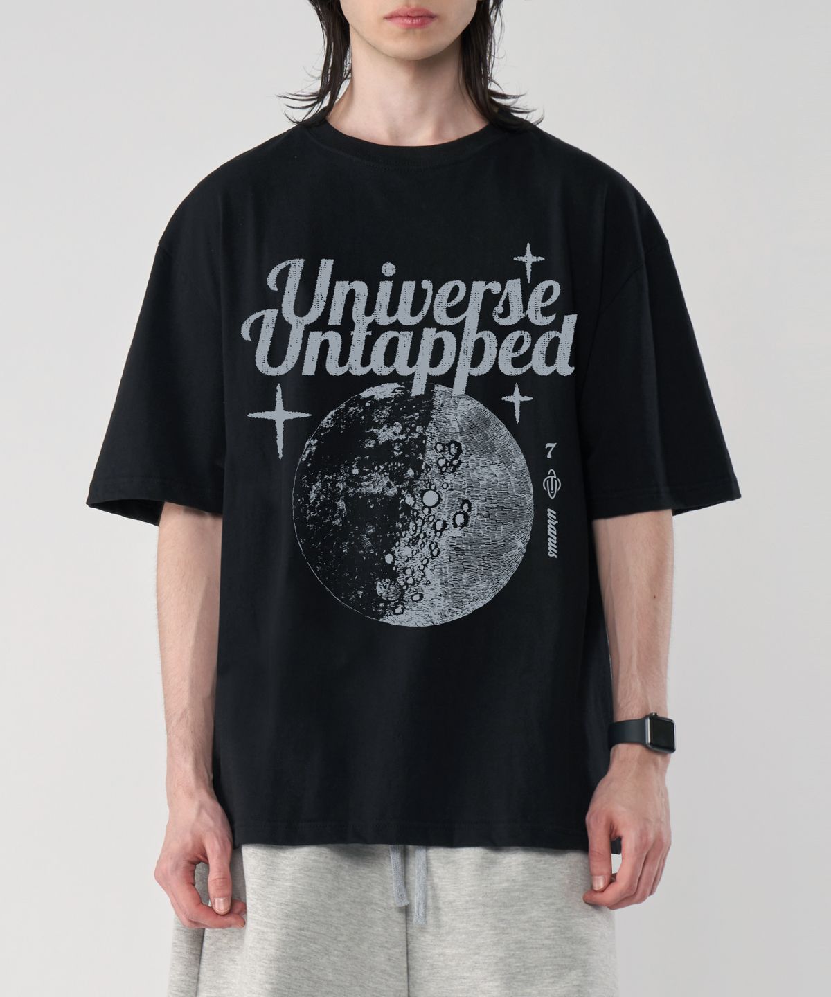 언탭트 스튜디오(UNTAPPED STUDIO) 우라노스7 퓨어코튼 빅 오버핏 반팔 티셔츠 2 COLOR