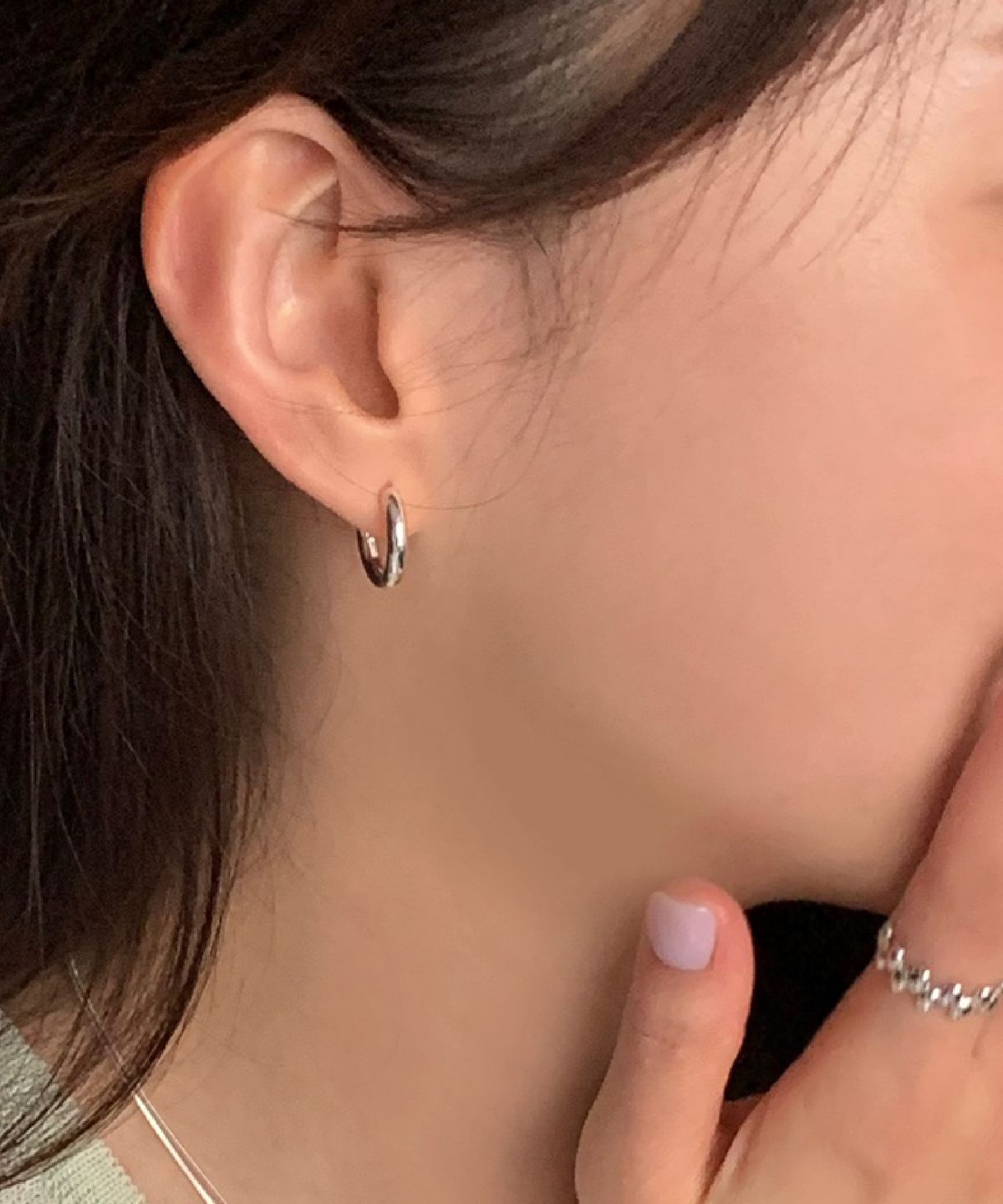 바라두(BARADU) [BARADU 925]Basic mini tube hoop earrings