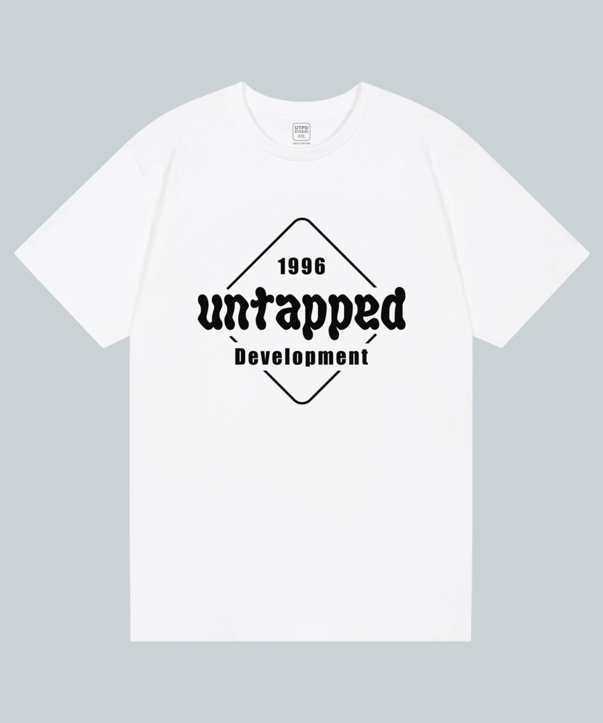언탭트 스튜디오(UNTAPPED STUDIO) 스퀘어 시그니처 퓨어코튼 빅 오버핏 반팔 티셔츠 2 COLOR