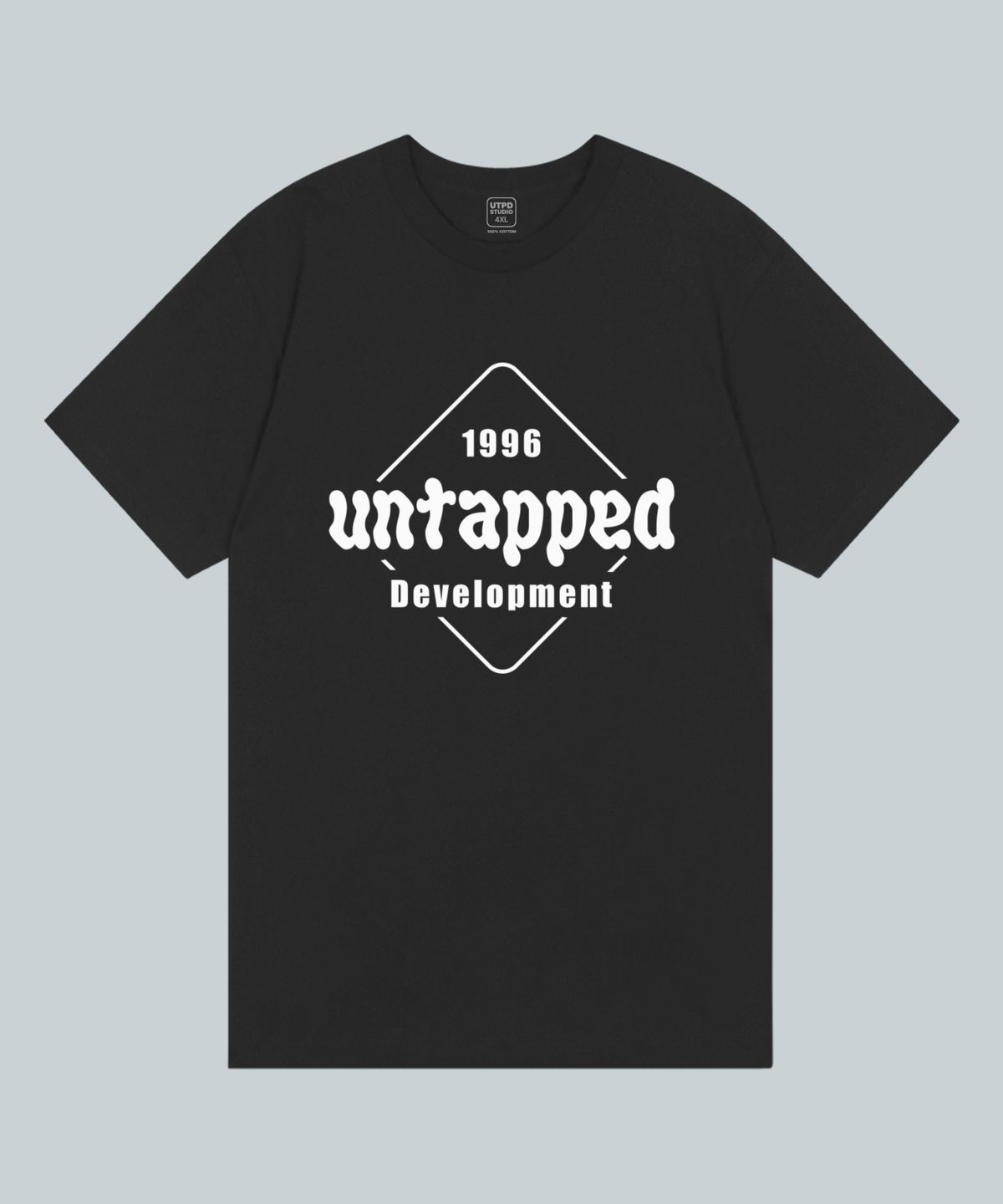 언탭트 스튜디오(UNTAPPED STUDIO) 스퀘어 시그니처 퓨어코튼 빅 오버핏 반팔 티셔츠 2 COLOR