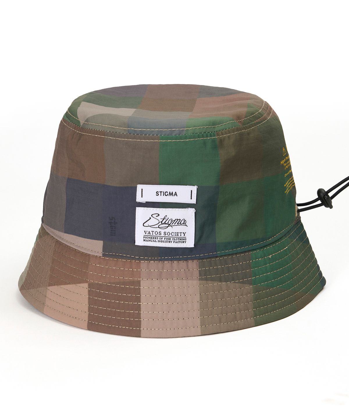 스티그마(STIGMA) Square Camouflage Reversible Bucket Hat Green