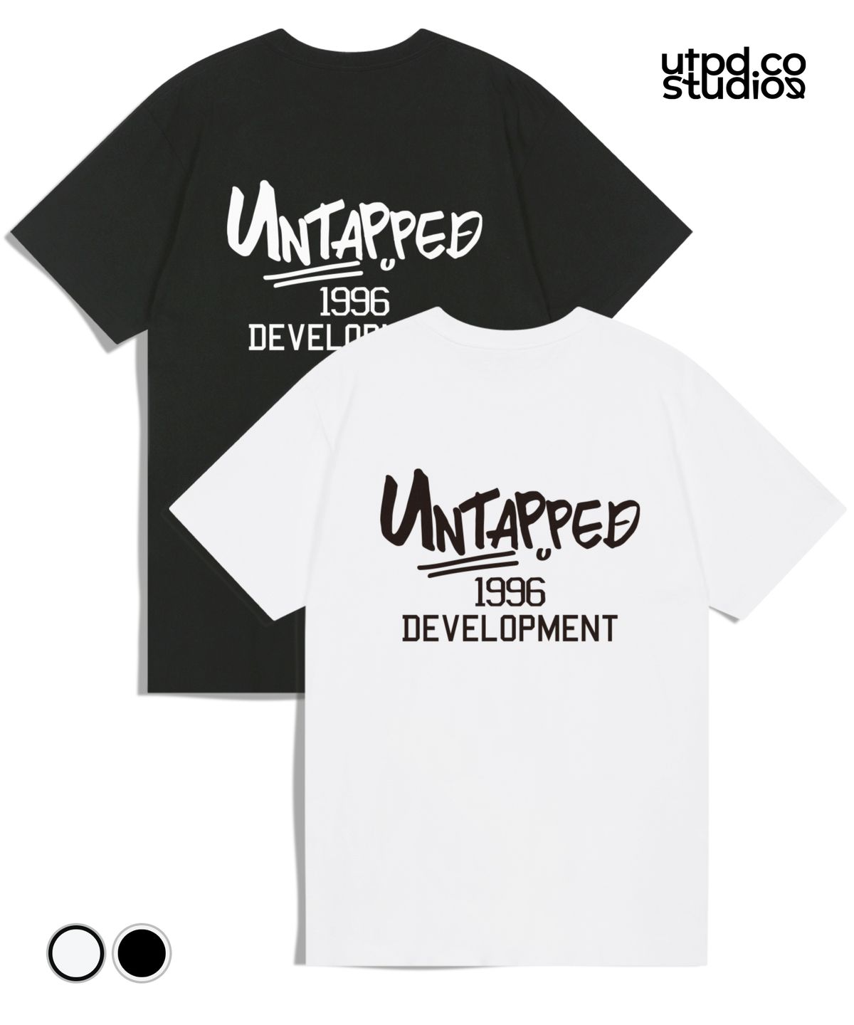언탭트 스튜디오(UNTAPPED STUDIO) 디벨롭먼트 시그니처 퓨어코튼 빅 오버핏 반팔 티셔츠 2 COLOR