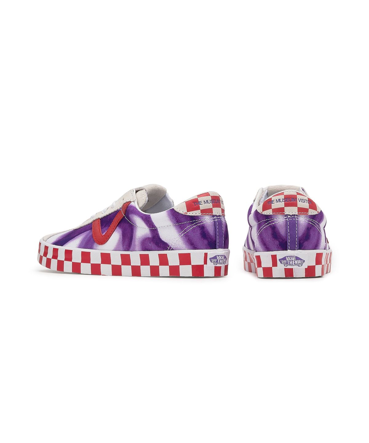 반스(VANS) 반스Ⅹ더뮤지엄비지터 스포츠 로우 - 화이트:퍼플 / VN000D09WHP1