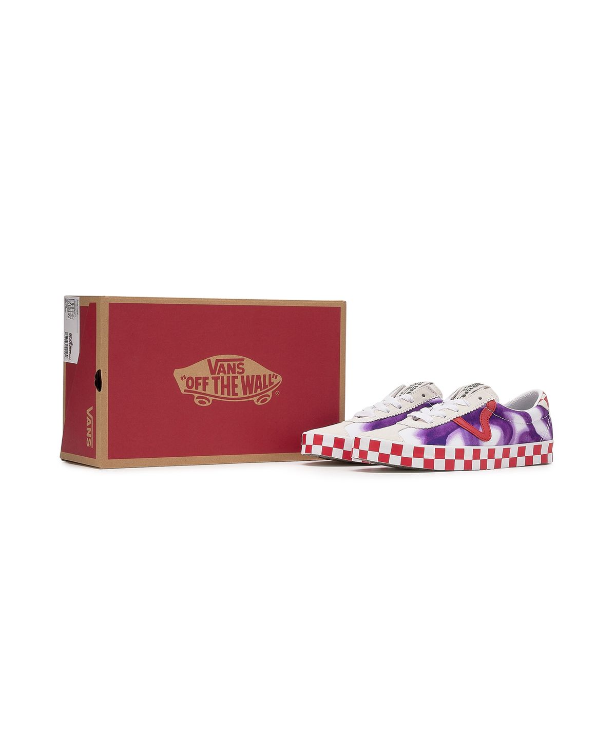 반스(VANS) 반스Ⅹ더뮤지엄비지터 스포츠 로우 - 화이트:퍼플 / VN000D09WHP1