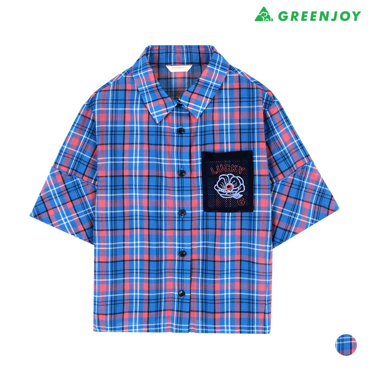 그린조이(GREENJOY) 여성 체크 오버핏 남방