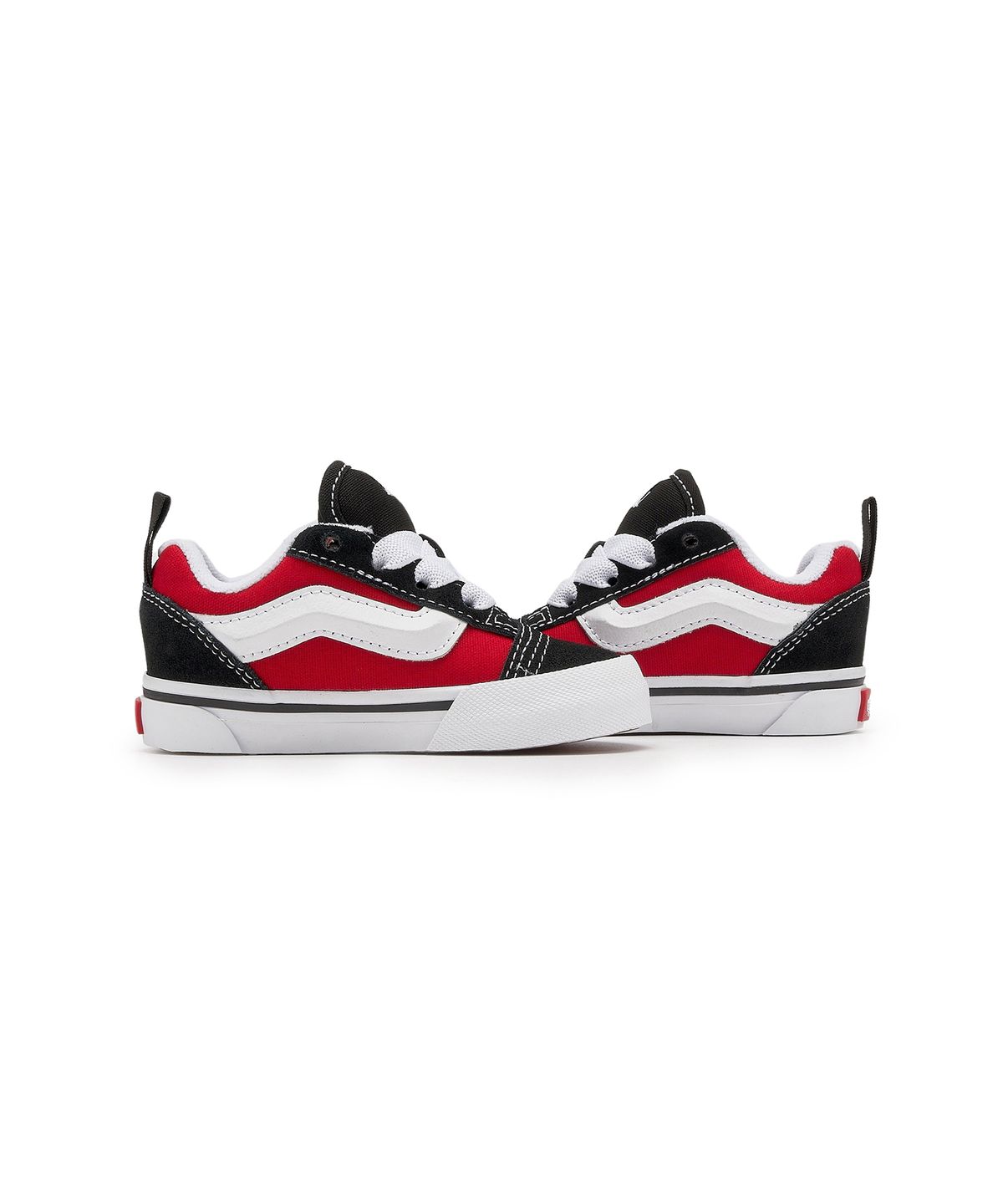 반스 키즈(VANS KIDS) 뉴스쿨 엘라스틱 레이스 토들러 - 블랙:레이싱 레드 / VN000D0KBRR1