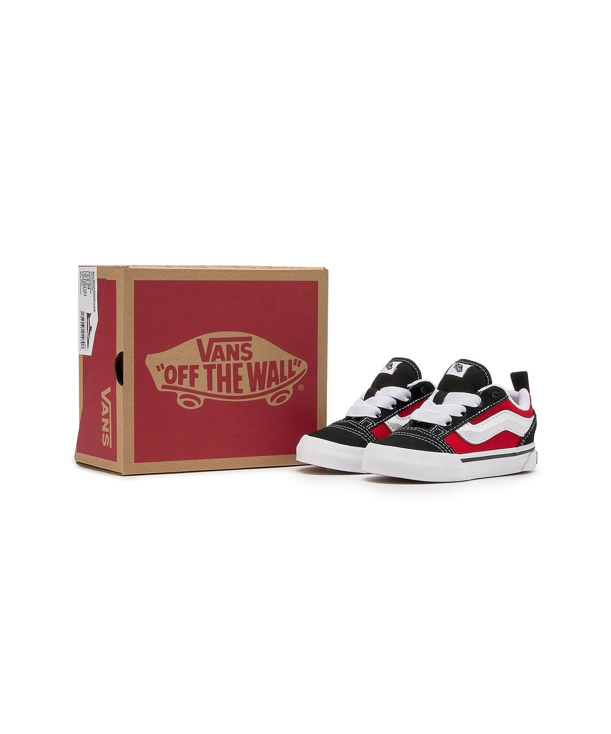 반스 키즈(VANS KIDS) 뉴스쿨 엘라스틱 레이스 토들러 - 블랙:레이싱 레드 / VN000D0KBRR1