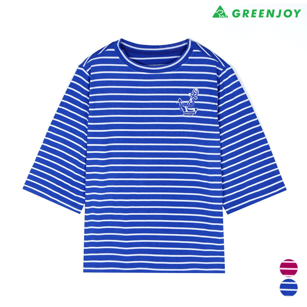 그린조이(GREENJOY) 여성 ST 7부 라운드 티셔츠