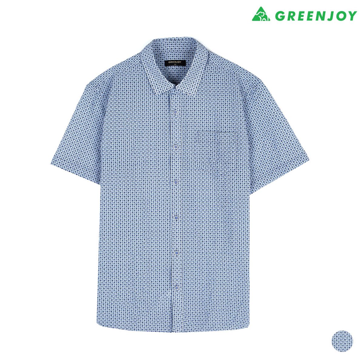 그린조이(GREENJOY) 남성 체인 변형 프린트 남방