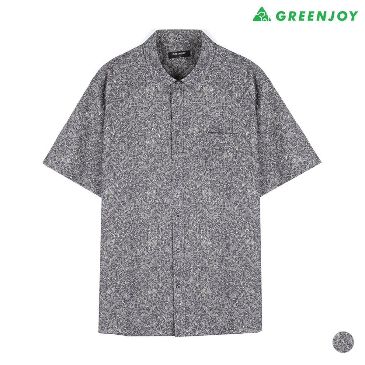 그린조이(GREENJOY) 남성 라인플라워모티브 프린트남방