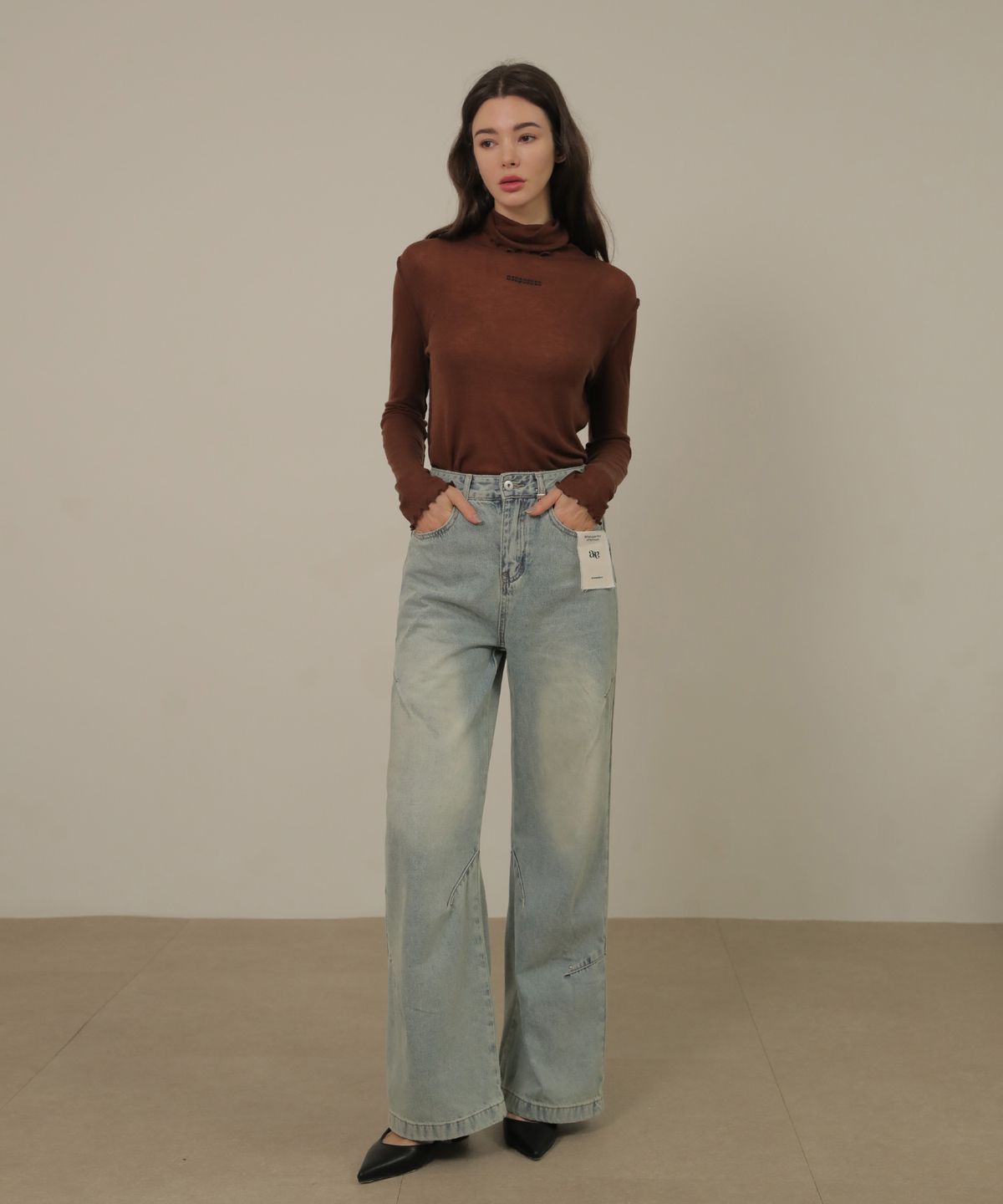 논앤논(NON AND NON) Rivet Point Washing Denim Pants_NSDP455 (Blue)